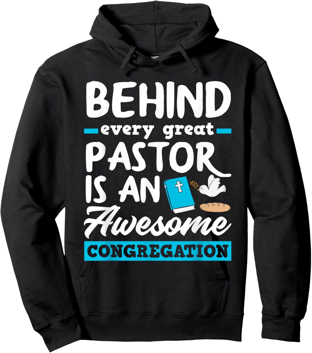 Behind Every Great Pastor Funny Minister Clergy Pastor Hoodie - Hoodie | Black