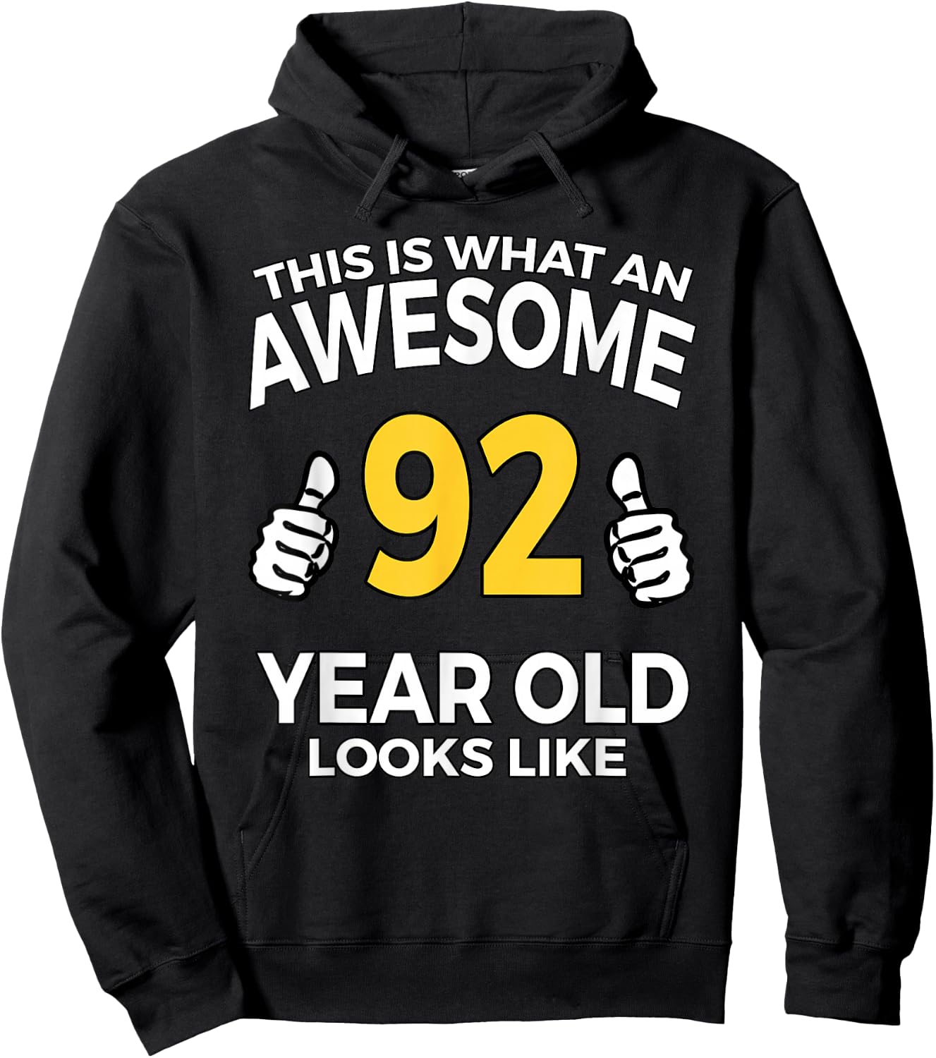 92nd Birthday T Shirt Awesome 92 Years Old Gifts Hoodie - Hoodie | Black