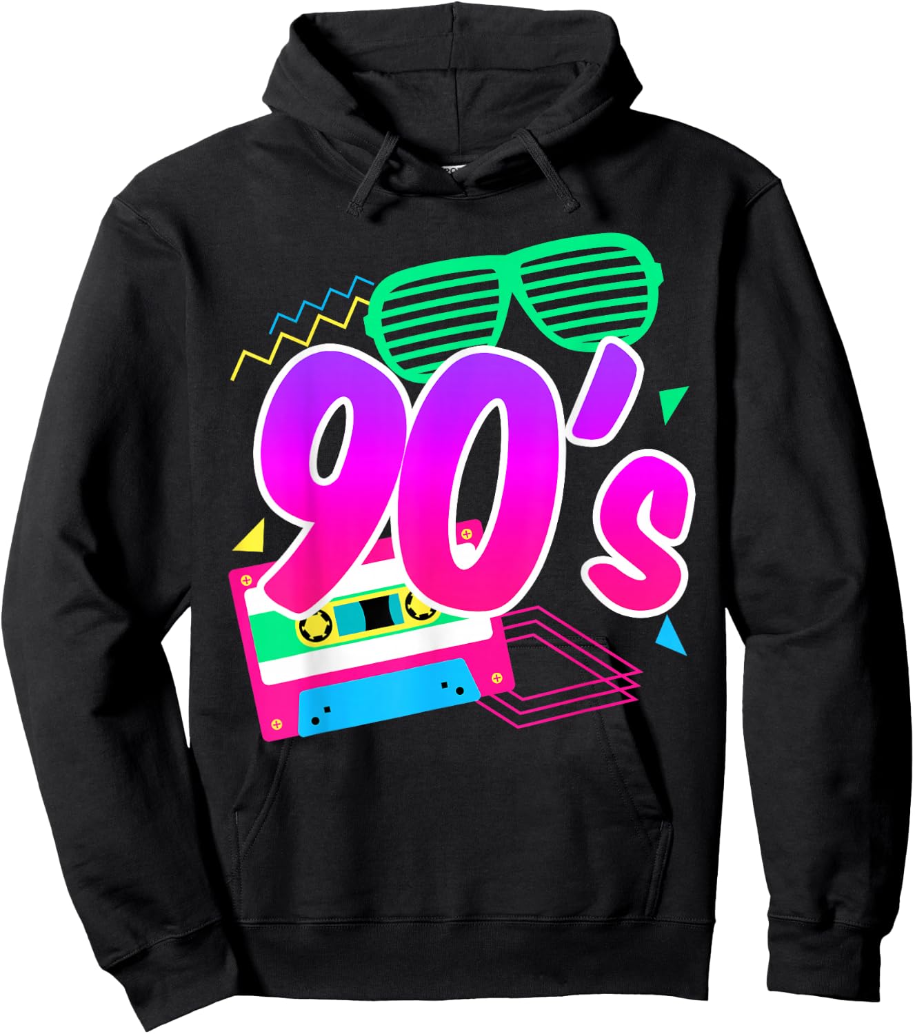 1990's 90s Retro I Heart The Nineties Hoodie - Hoodie | Black