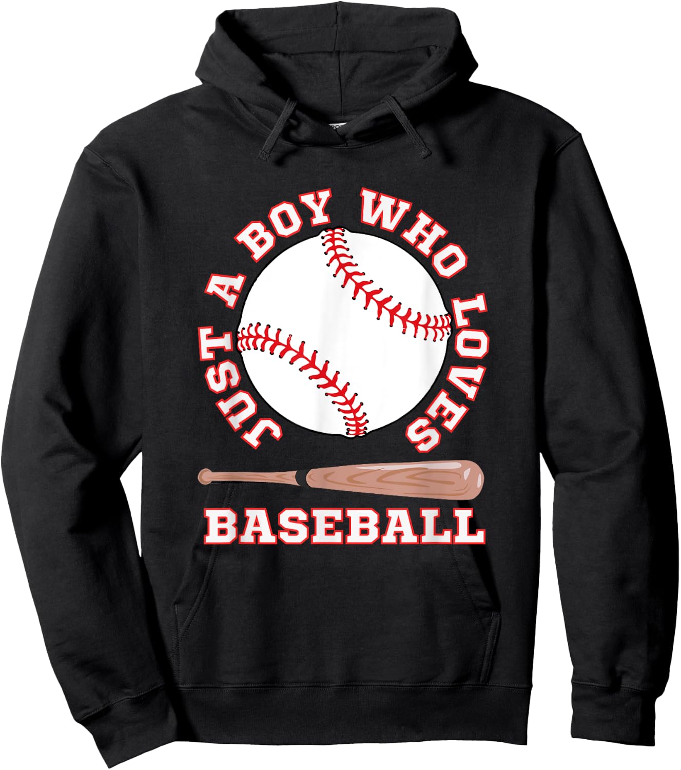 American Sport Fan Baseball Lover Boys Batter Baseball Hoodie - Hoodie | Black
