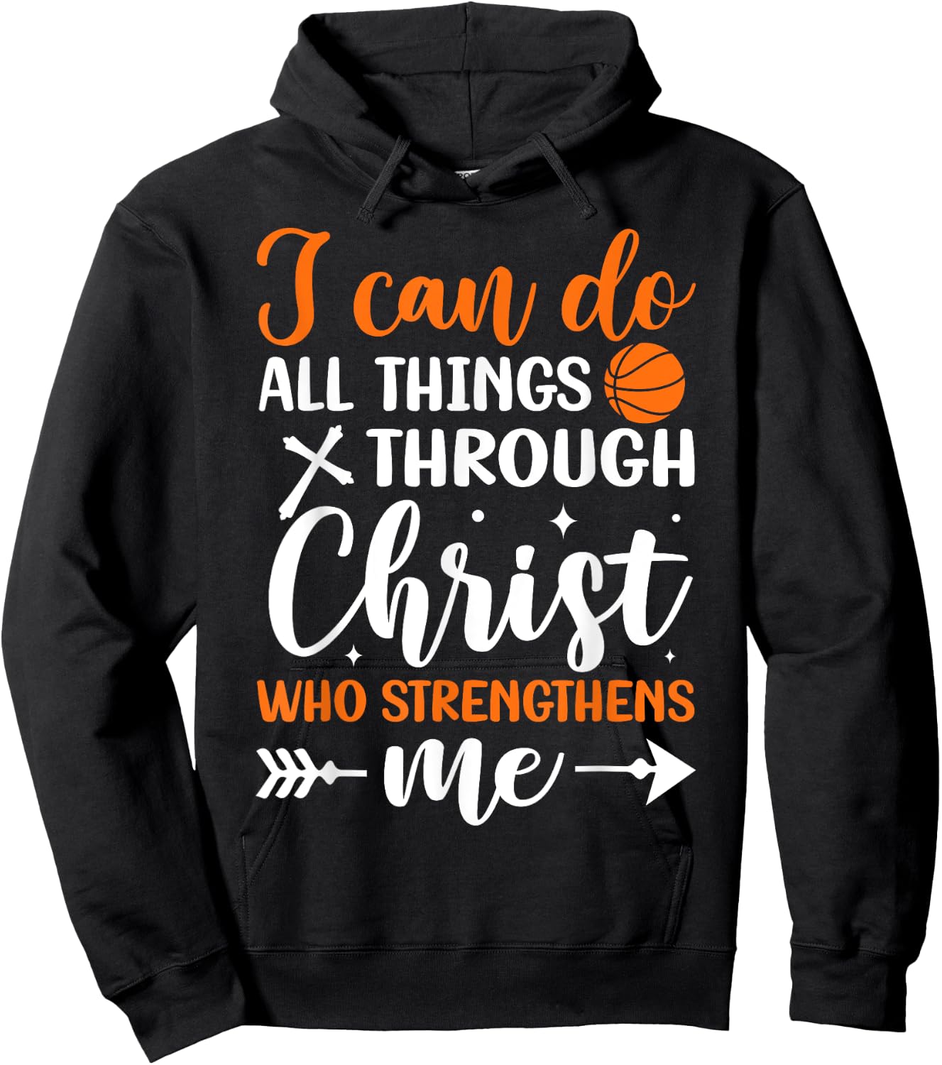Christian Basketball Men Boys Kids Religious Gifts Hoodie - Hoodie | Black