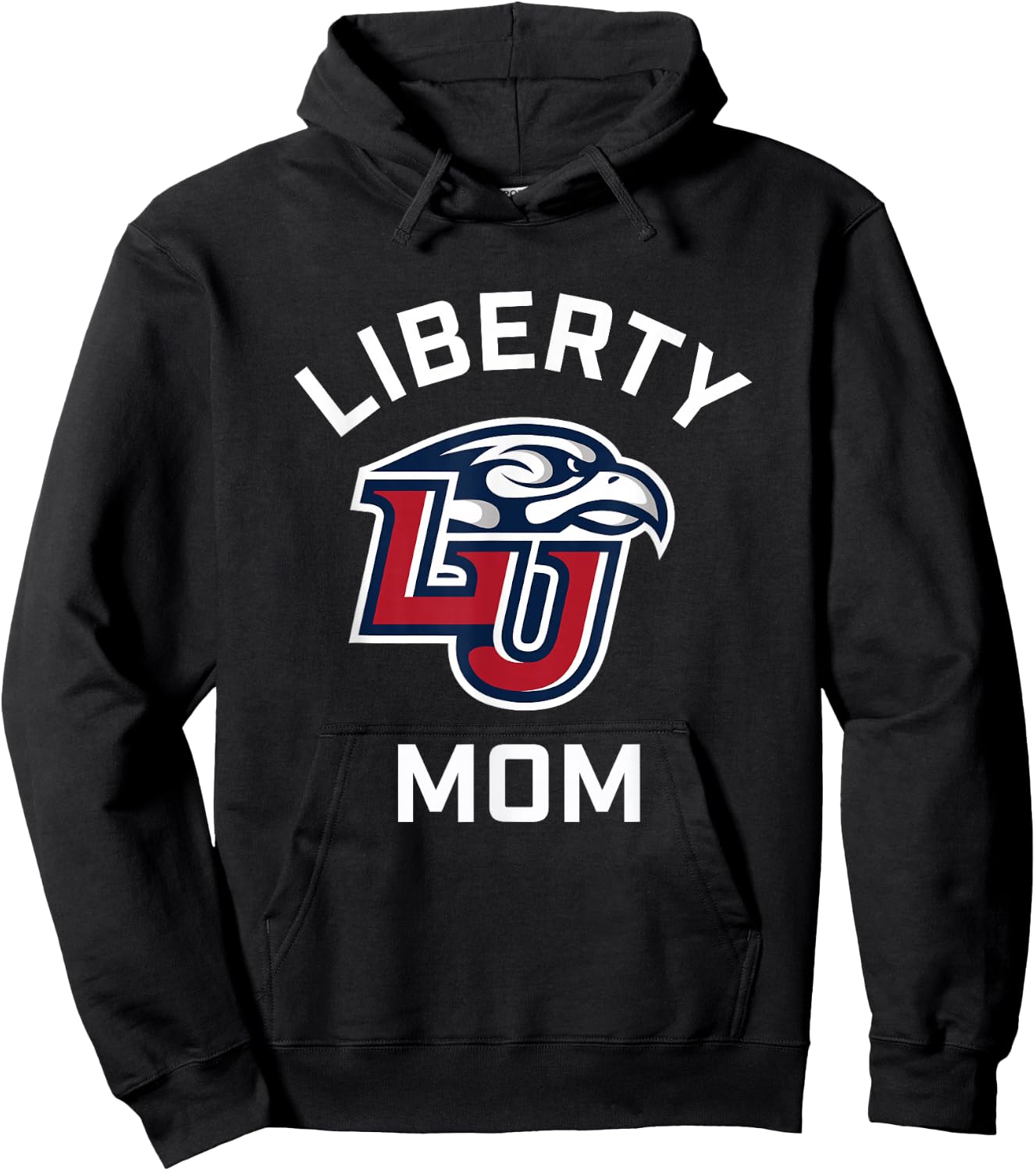 Liberty University Flames Arched Mom Hoodie - Hoodie | Black