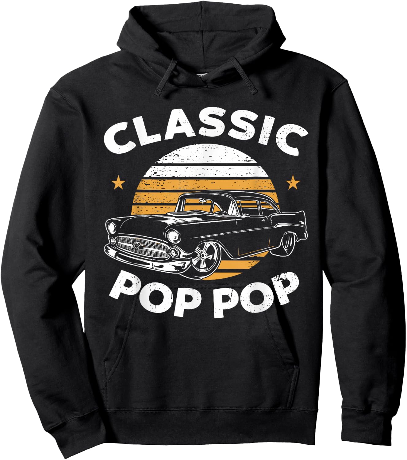 Pop Pop Vintage Retro Classic Funny Car Lover Enthusiast Hoodie - Hoodie | Black