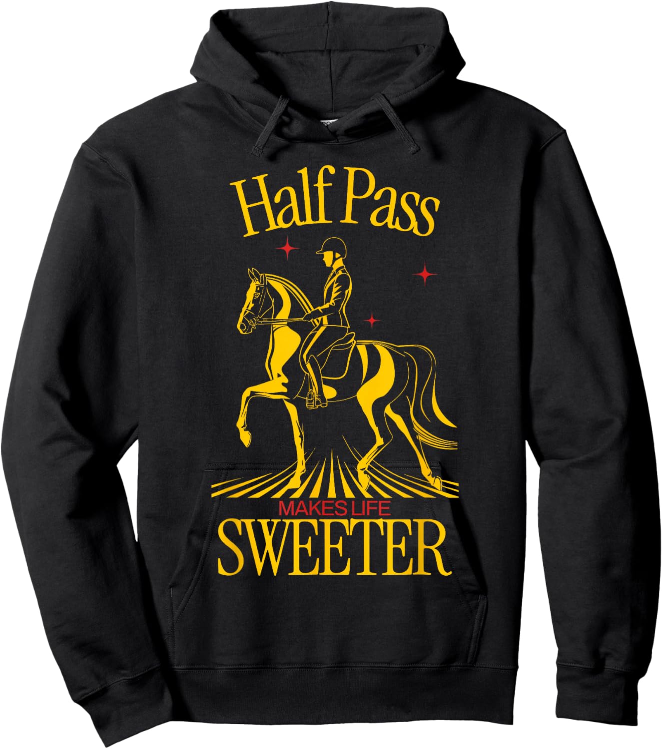 Half Pass Dressage Saying Equestrian Sports Hoodie - Hoodie | Black