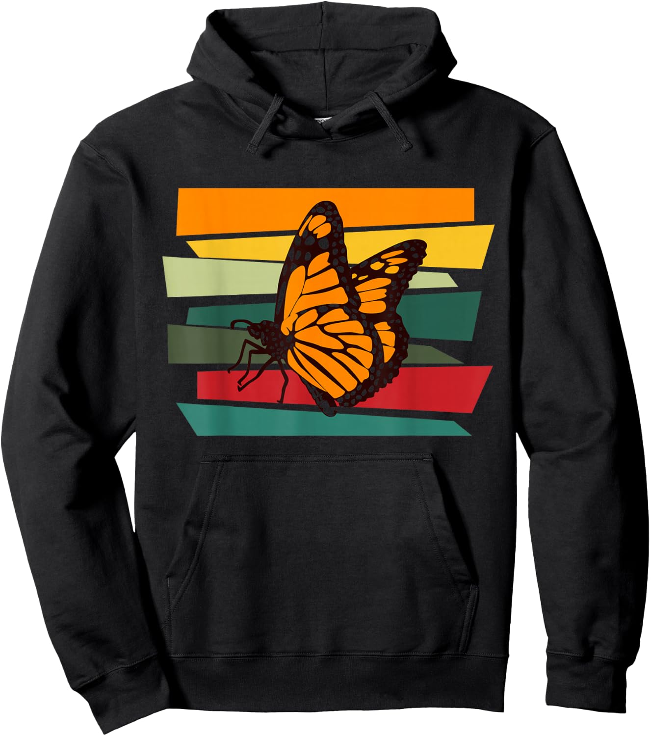 Retro Butterfly Vintage Monarch Butterfly Hoodie - Hoodie | Black