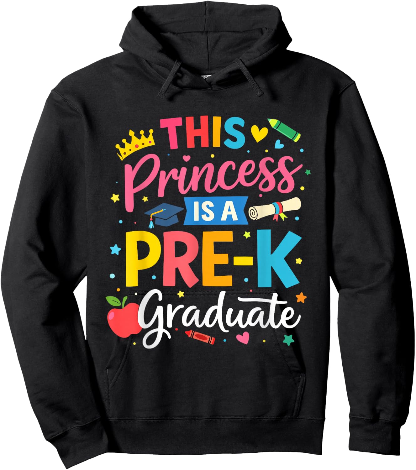 This Princess is a Pre-K Graduate Cute Girls Preschool Grad Hoodie - Hoodie | Black