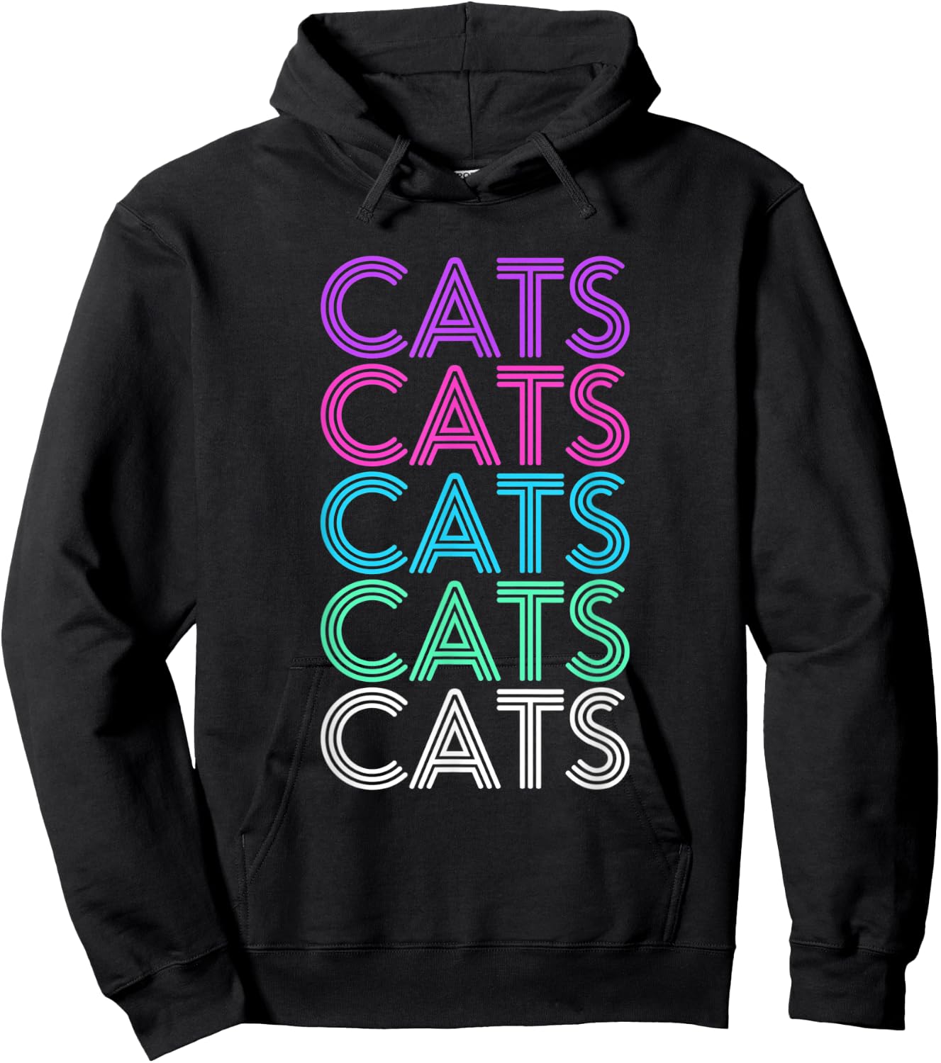 Retro Cat Gift Women or Girls Hoodie - Hoodie | Black
