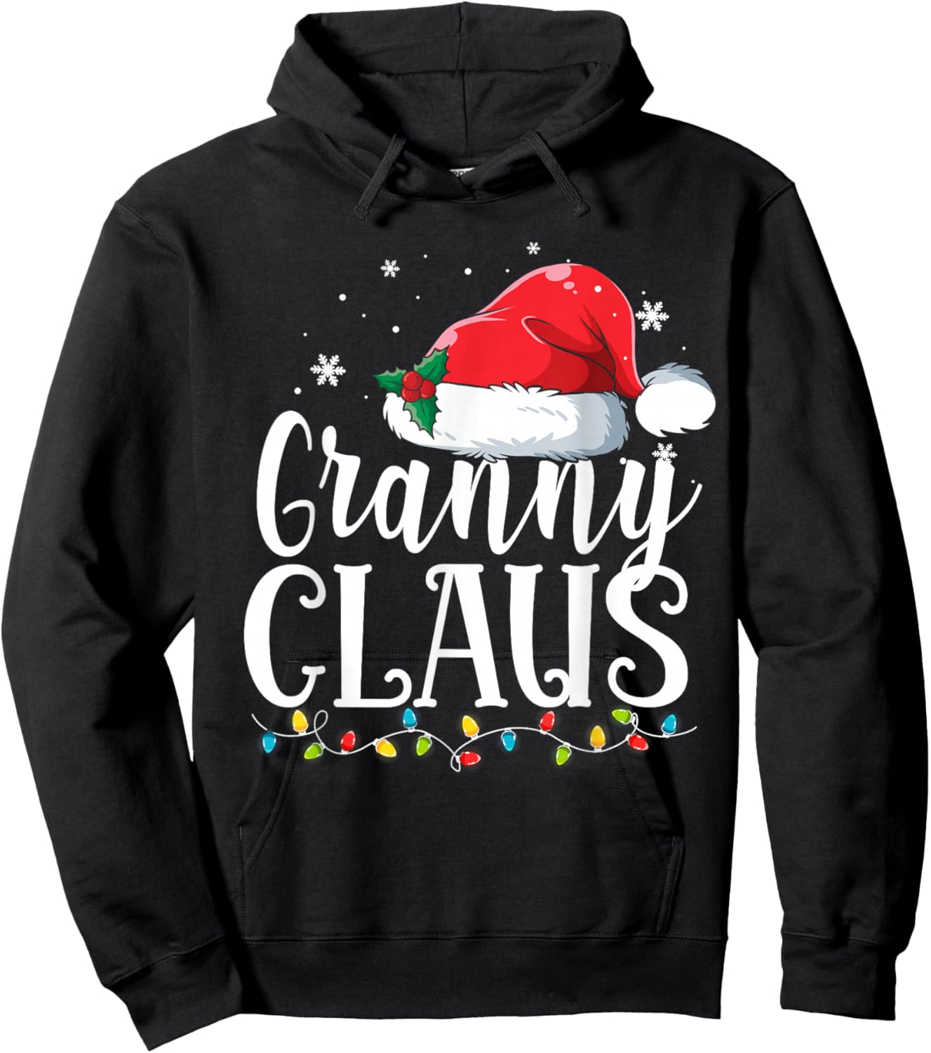 Granny Claus Christmas Family Matching Pajamas Funny Xmas Hoodie - Hoodie | Black