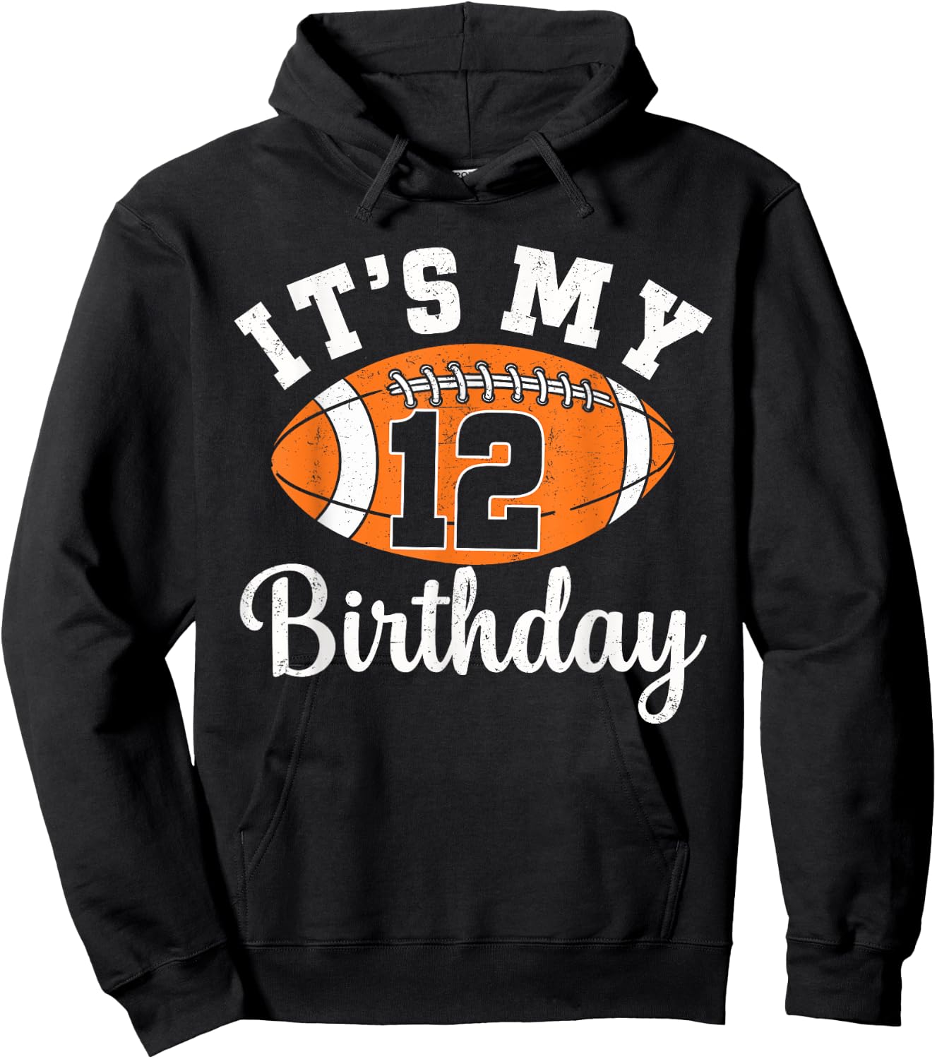 It's My 12th Birthday Football 12 Year Old Football Player Hoodie - Hoodie | Black