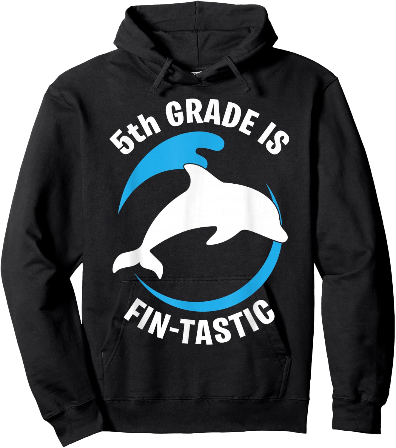 5th Grade Dolphin Flipping Awesome First Day Of Kid School Hoodie - Hoodie | Black