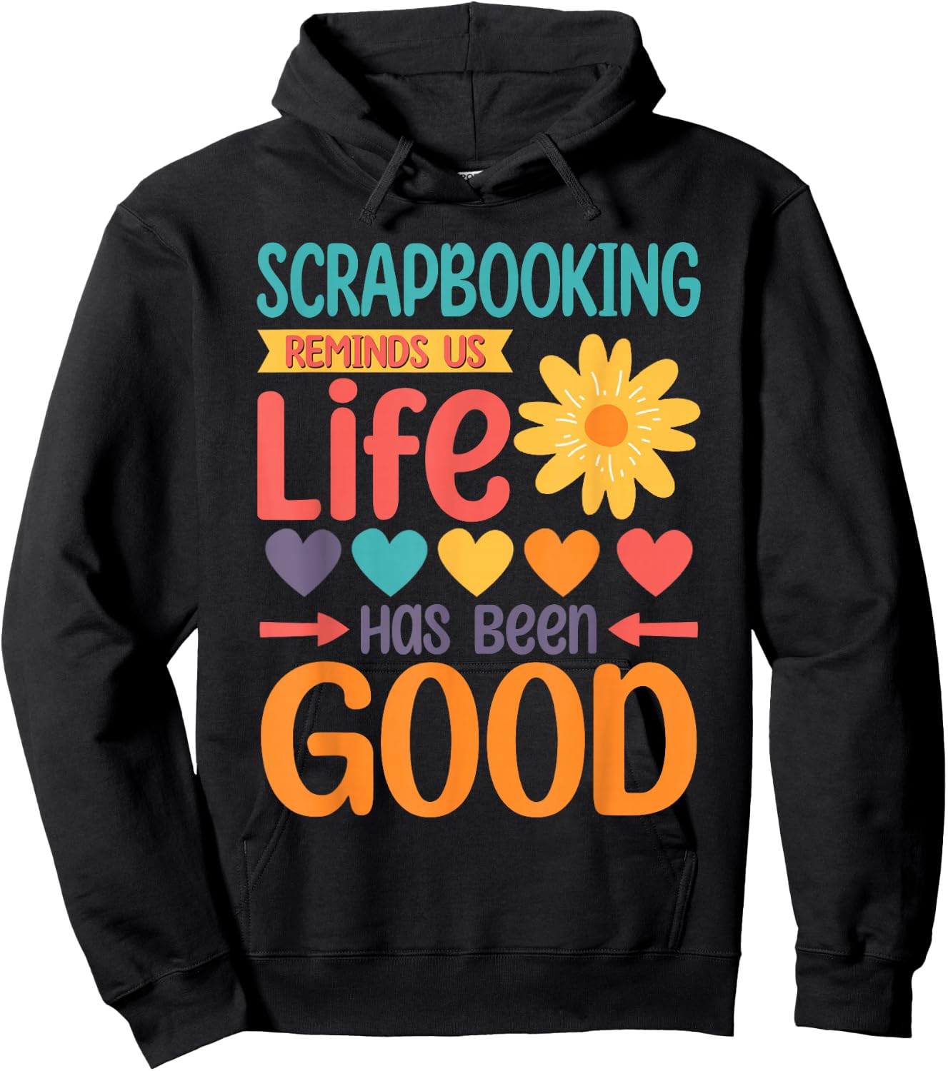Retro Scrapbooking Funny Paper Scrapbook Women Kids Hoodie - Hoodie | Black