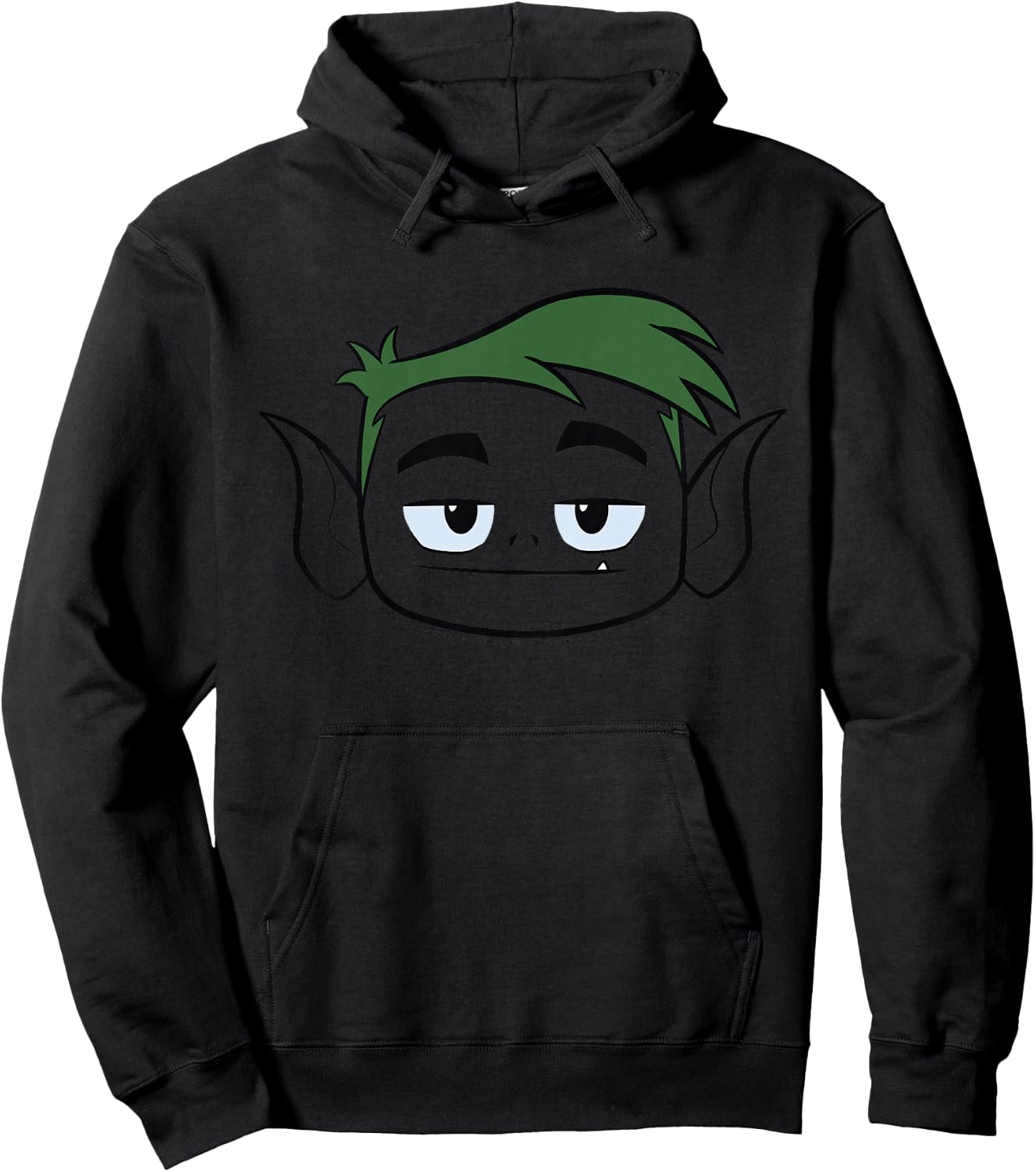 Kids DC Comics Teen Titans Go! Beast Boy Big Face Hoodie - Hoodie | Black