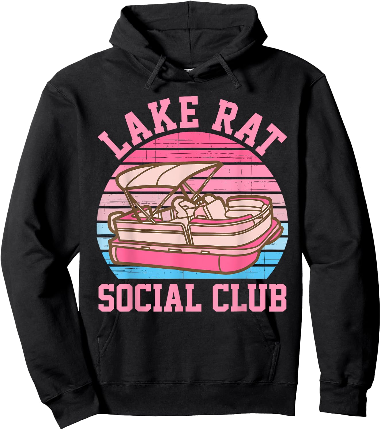 Lake Rat Social Club Boat Vintage Design Hoodie - Hoodie | Black