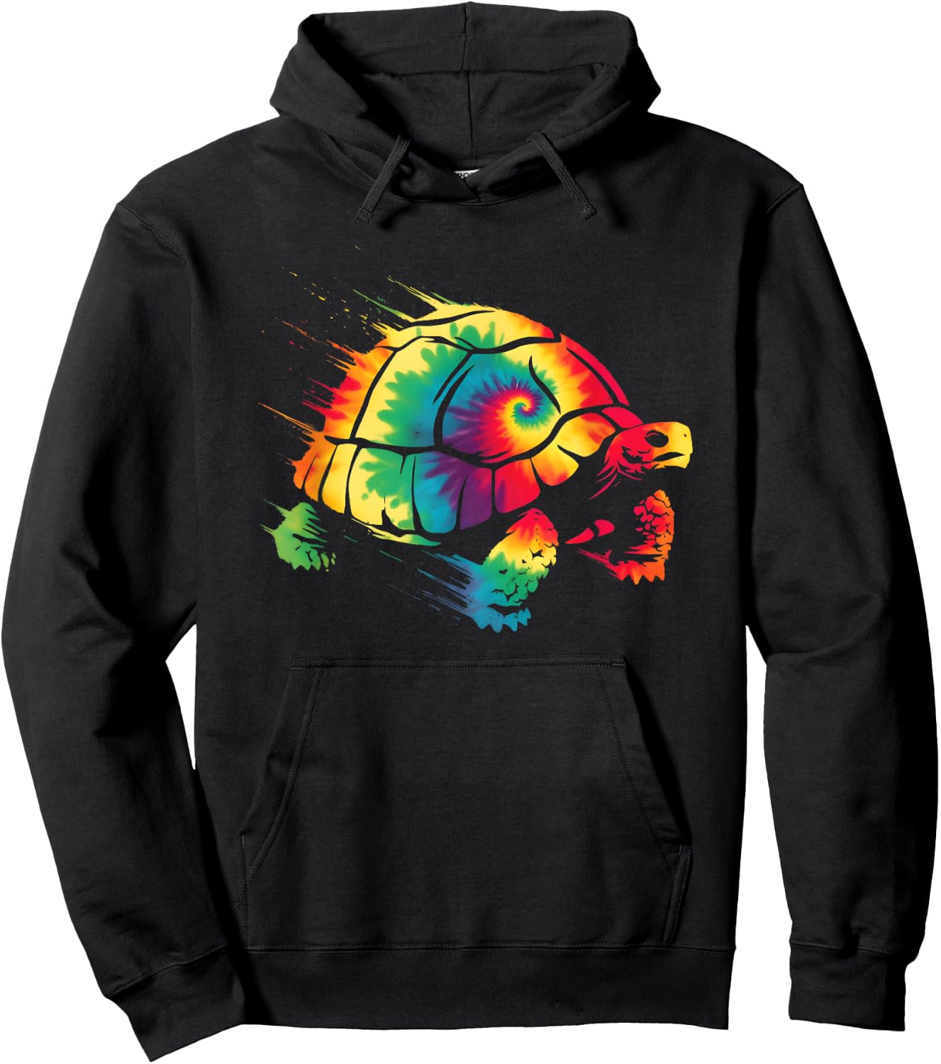 Tortoise Tie Dye - Colorful Sea Turtle Ocean Animal Lover Hoodie - Hoodie | Black