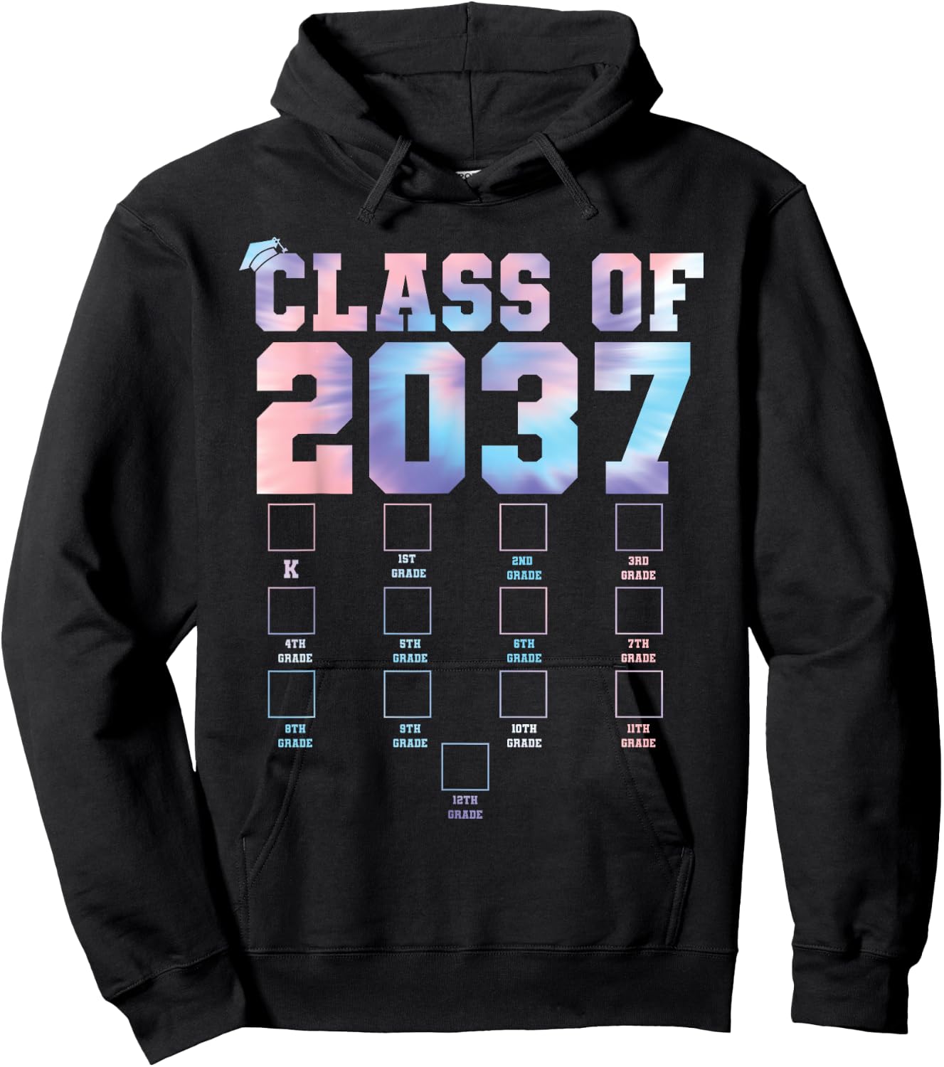 Class of 2037 Grow With Me First Day School Back to School Hoodie - Hoodie | Black