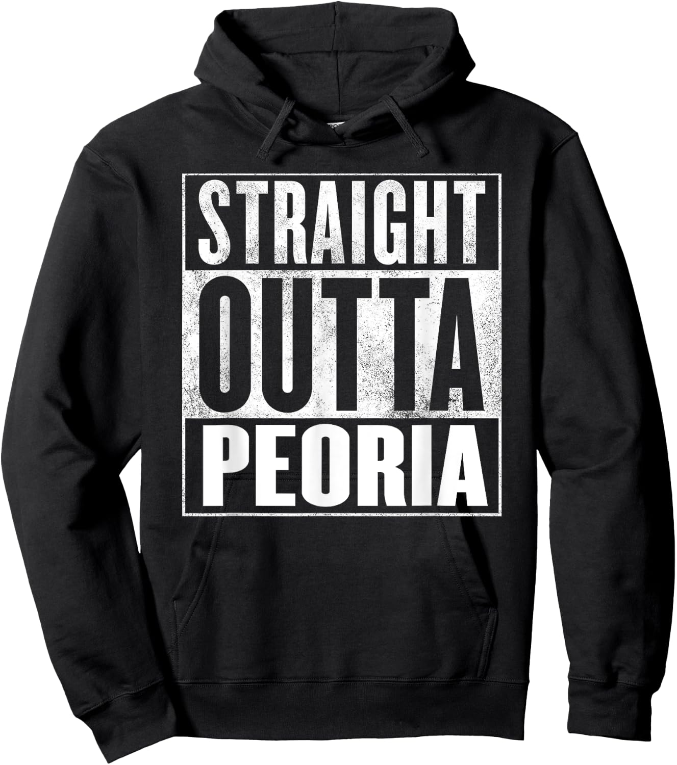 Peoria - Retro Straight Outta Peoria Hoodie - Hoodie | Black
