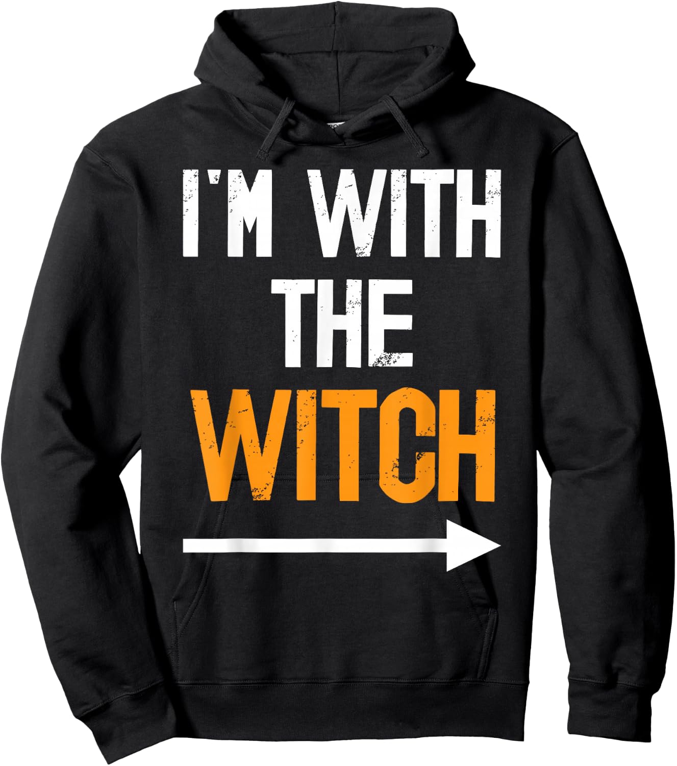 I’m With The Witch Halloween Couples Costume Autumn Party Hoodie - Hoodie | Black
