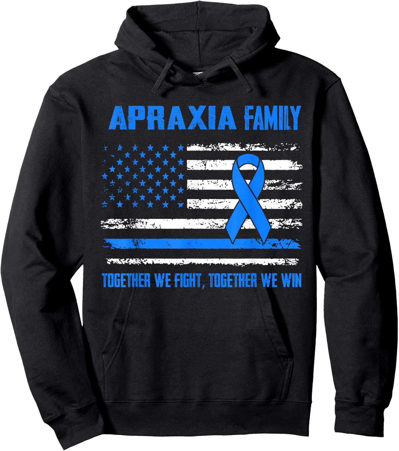 Apraxia Awareness Family Together We Fight Together We Win Hoodie - Hoodie | Black