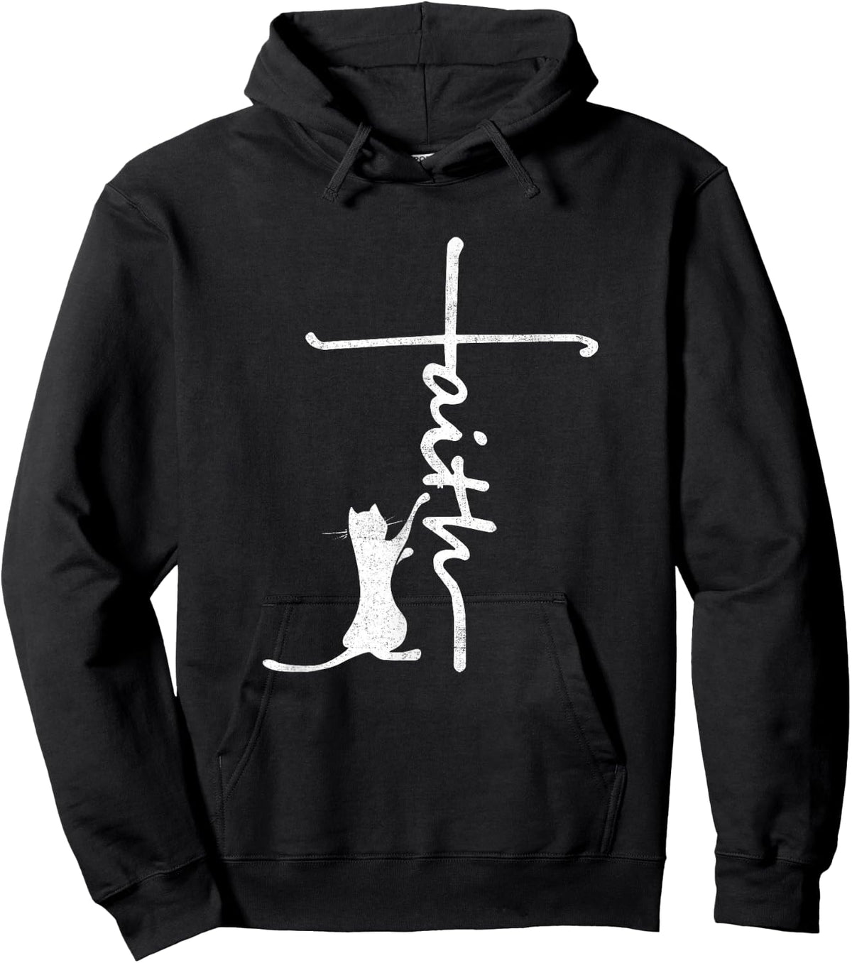 Funny cat shirts - Faith Cross Quotes Christian Hoodie - Hoodie | Black