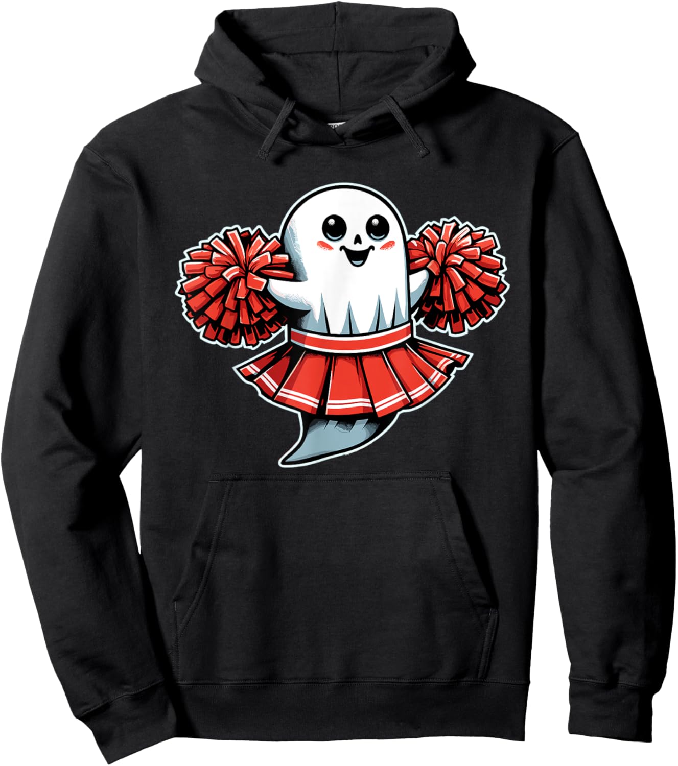 Cheerleading Ghost Halloween Cheerleader Hoodie - Hoodie | Black
