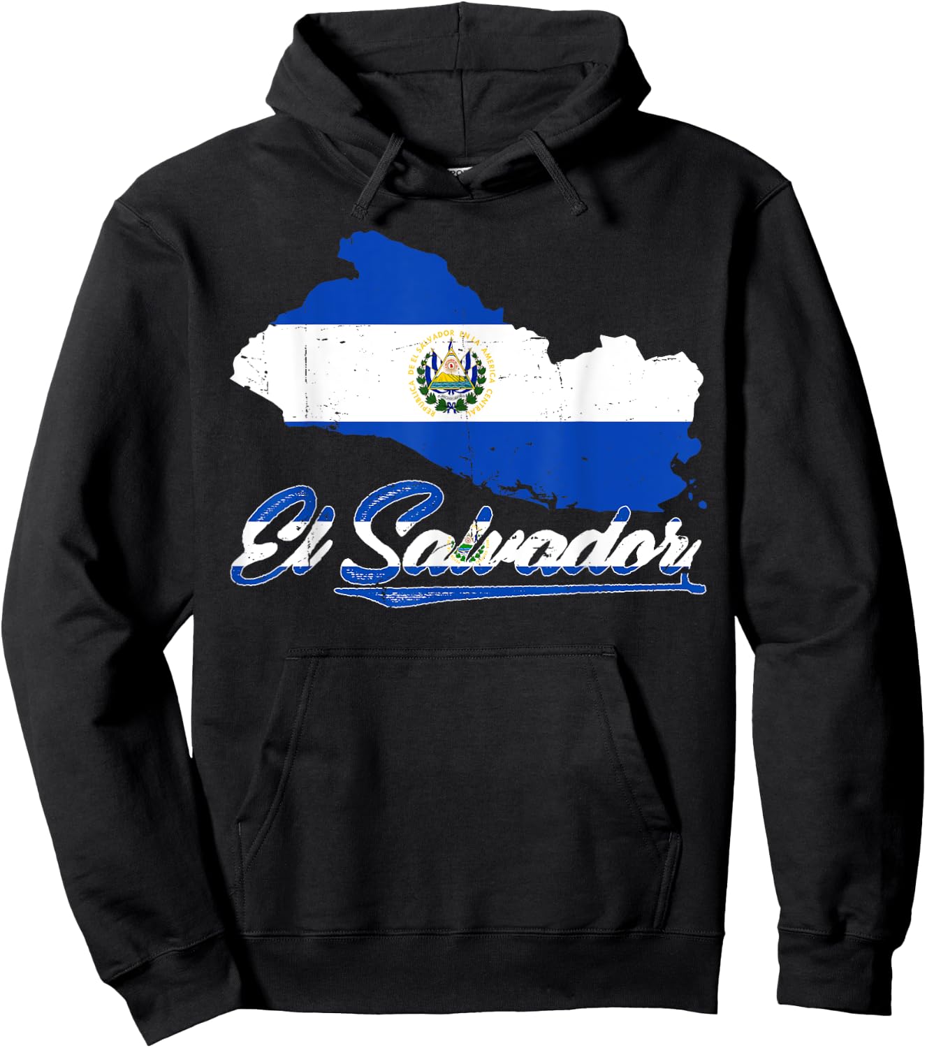 El Salvador National Hispanic Heritage Month Salvadoran Flag Hoodie - Hoodie | Black