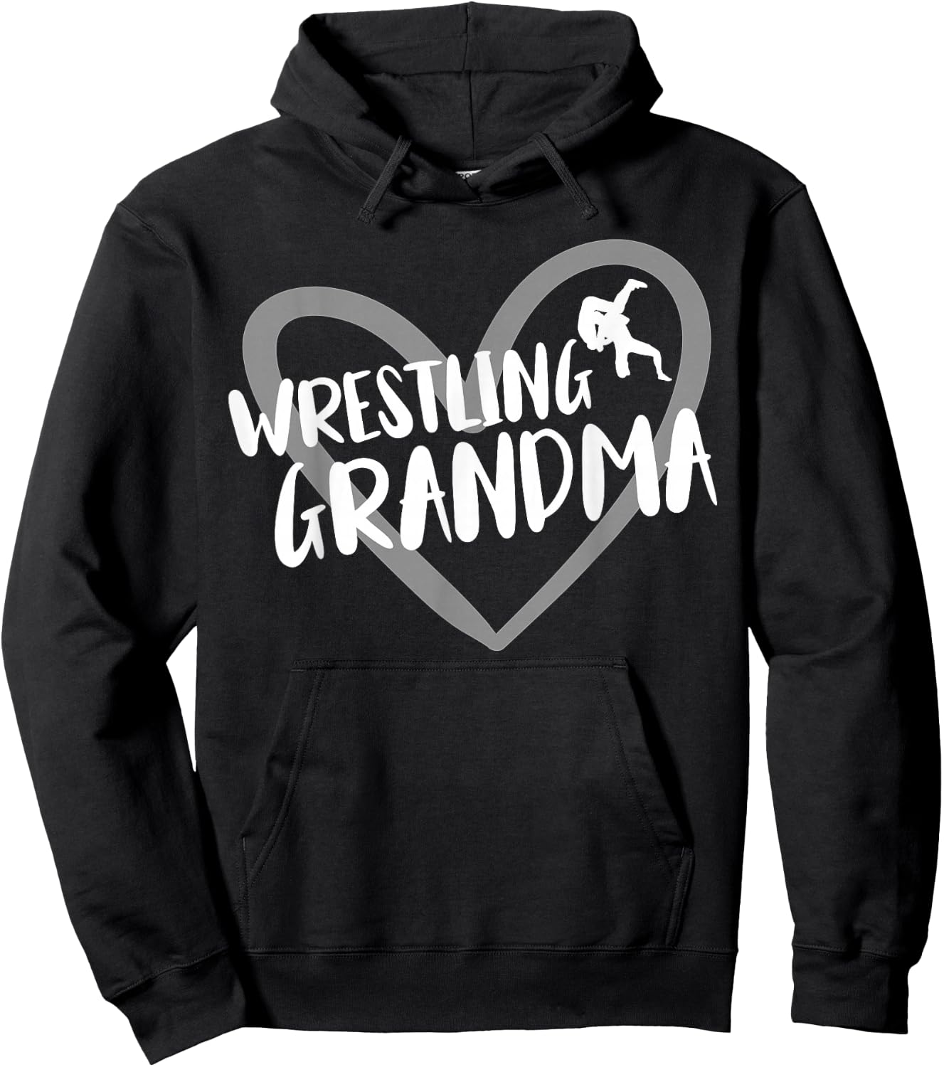 Wrestling Grandma Heart Funny Wrestler Hoodie - Hoodie | Black