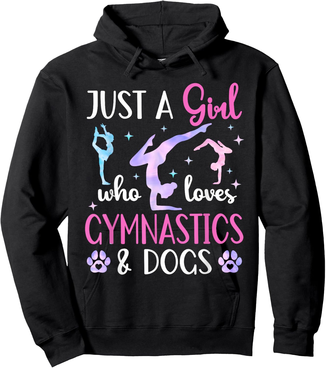 Just a Girl who Loves Gymnastics and Dogs Gymnast Dog Lover Hoodie - Hoodie | Black
