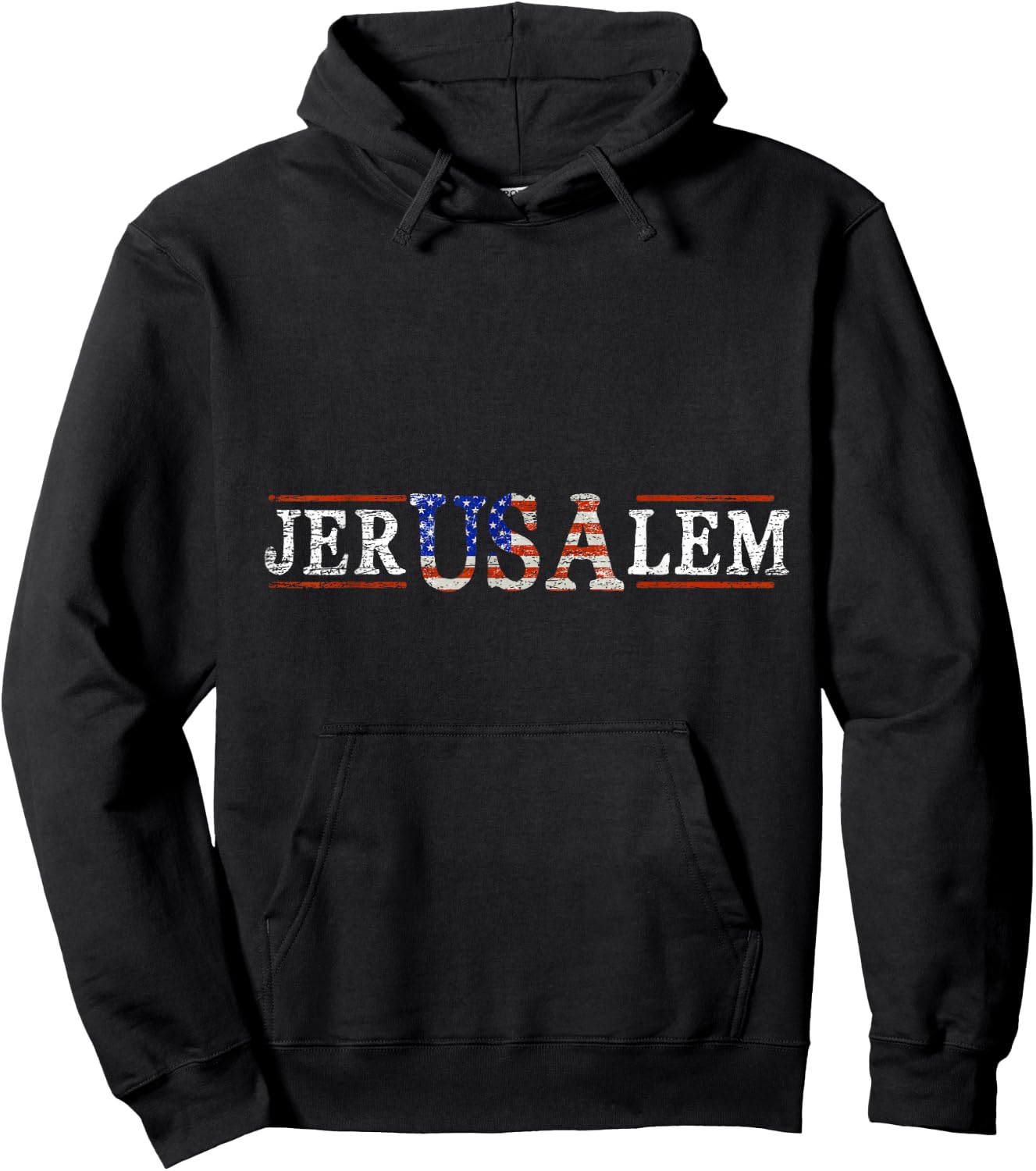 Jerusalem USA Israel Hoodie - Hoodie | Black