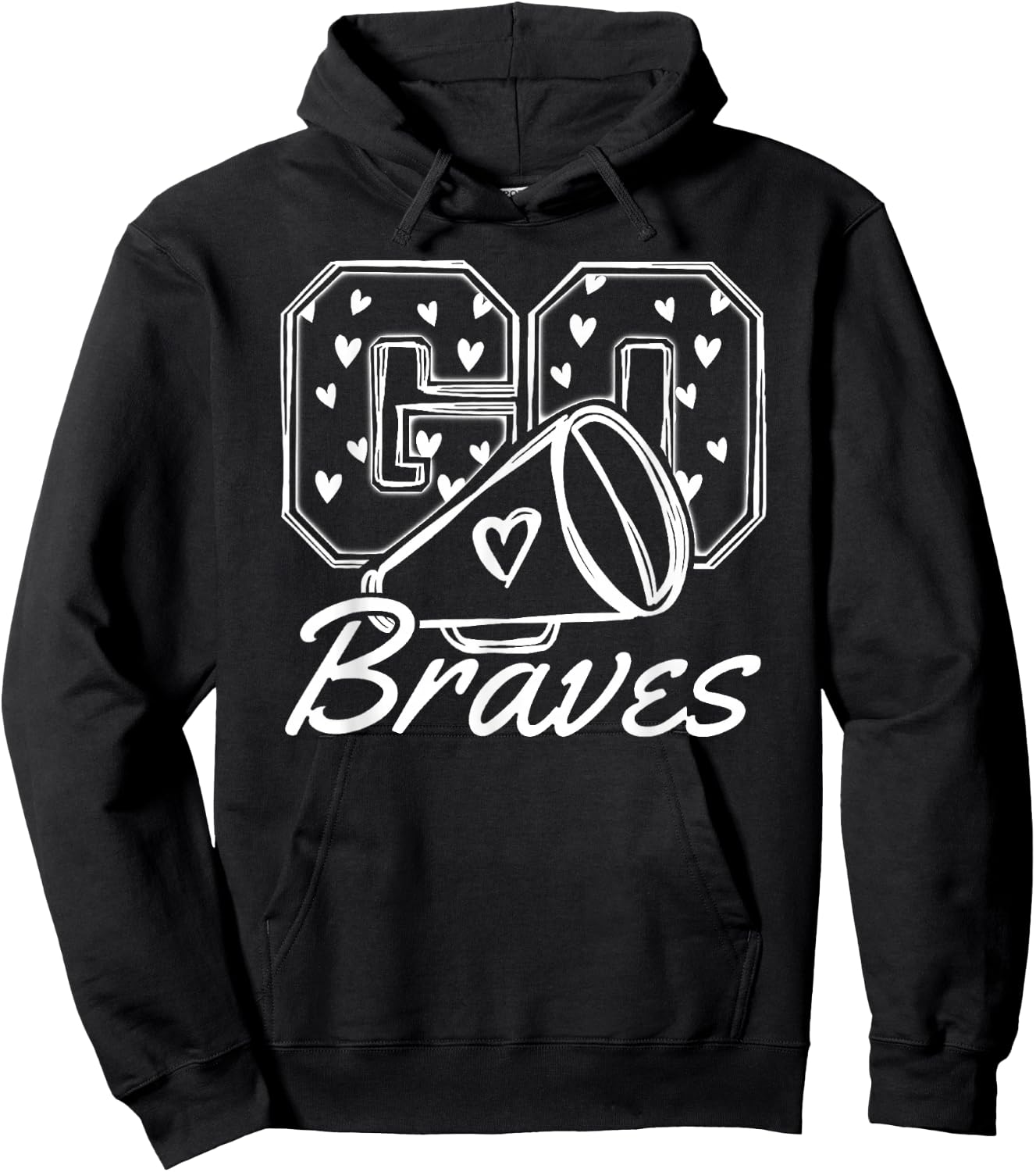 Vintage Braves School Team Spirit Girls Kids Hoodie - Hoodie | Black