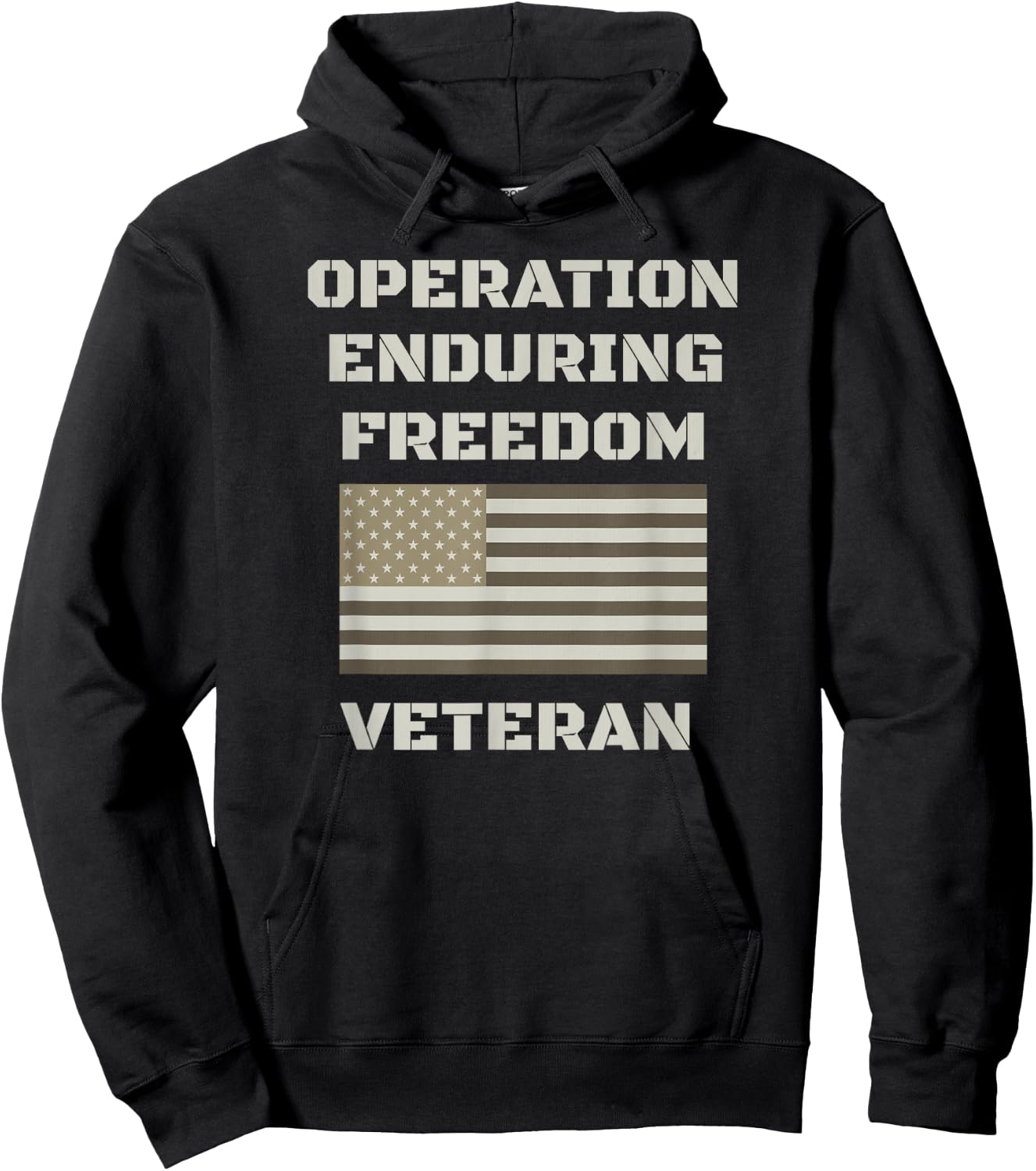 Bianco Brands OEF Veteran Gifts -Adults, Kids Green Operation Enduring Freedom Afghanistan Veteran Memorial Day Military 4th of July Shirts Hoodie - Hoodie | Black