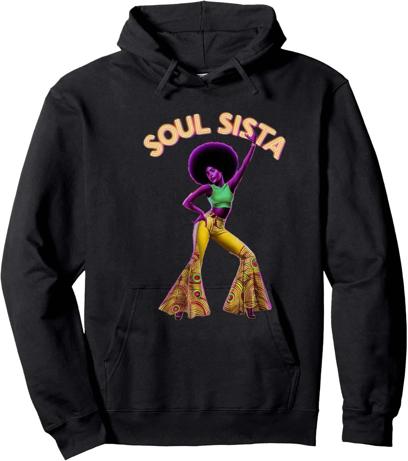 Artsy Funk Shirt Vintage 70s Costume Afro Soul Music Hoodie - Hoodie | Black