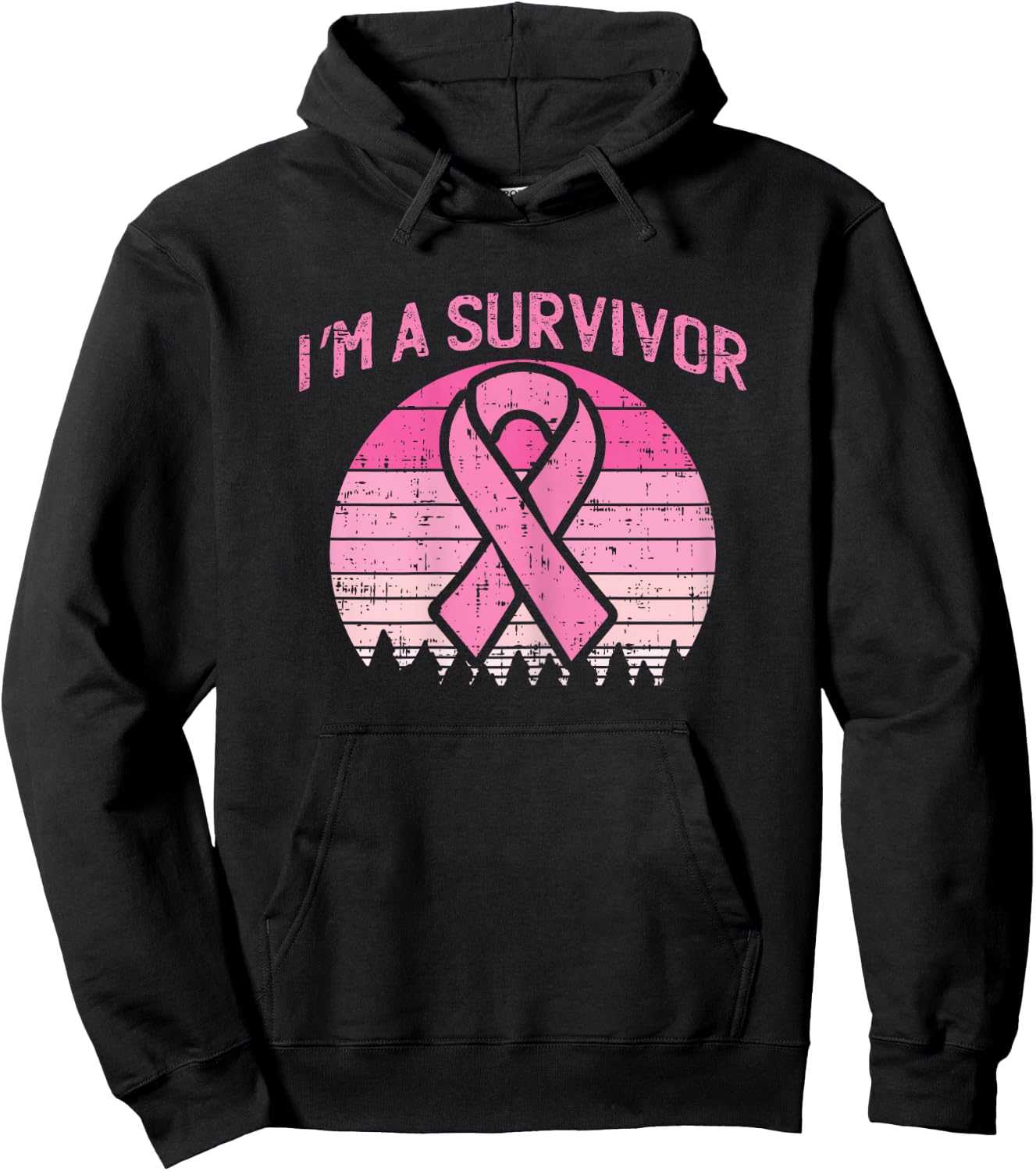 Im A Survivor Breast Cancer Awareness Bow Hoodie - Hoodie | Black