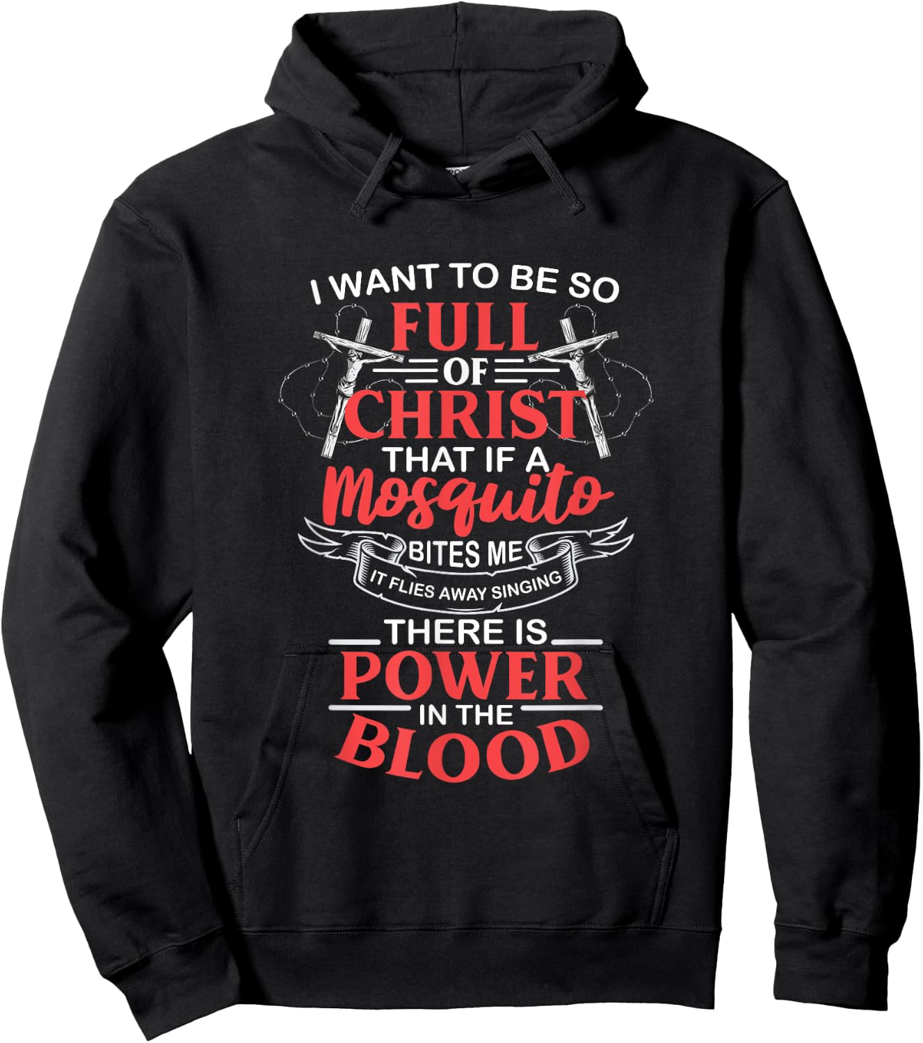 Power In The Blood Religious Humorous Patriotic Hoodie - Hoodie | Black