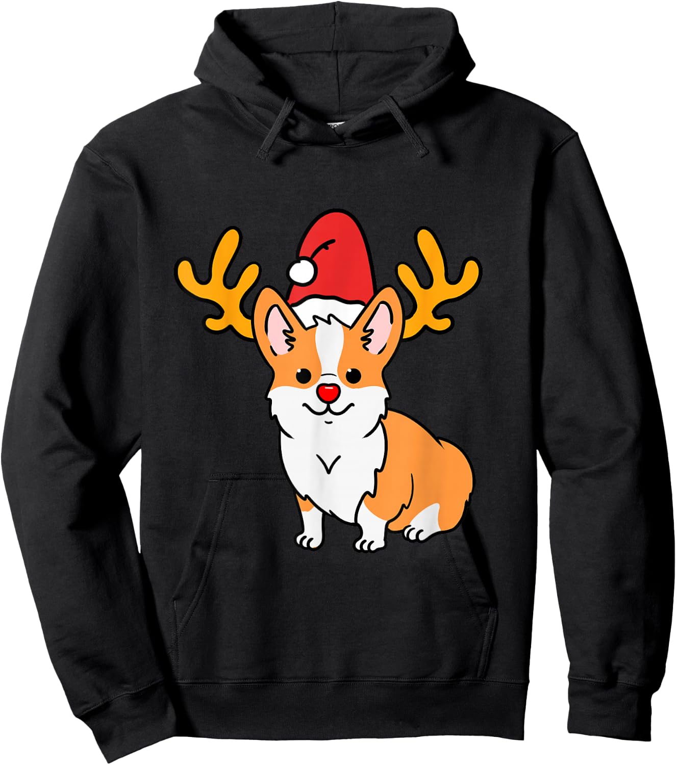 Corgi Reindeer Corgi Christmas Hoodie - Hoodie | Black