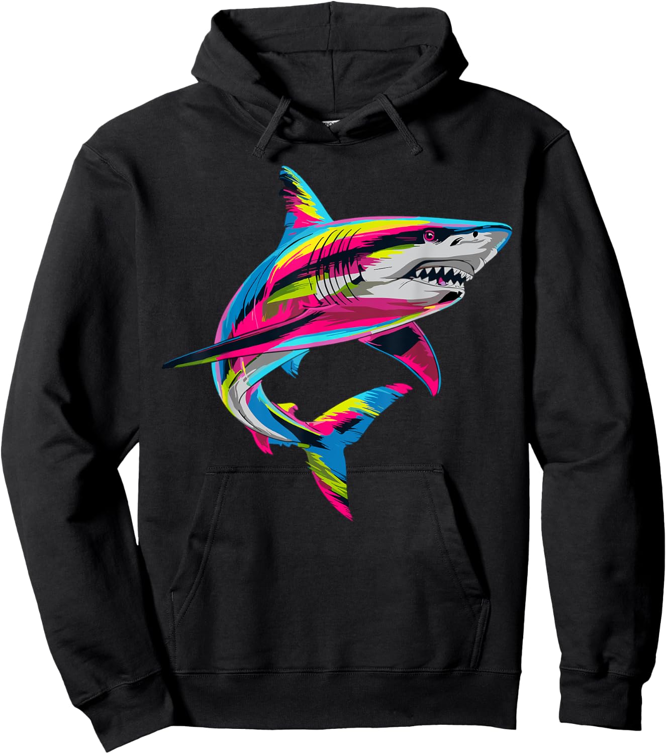 Shark Animal Biology Sea Colorful Shark Lover Hoodie - Hoodie | Black