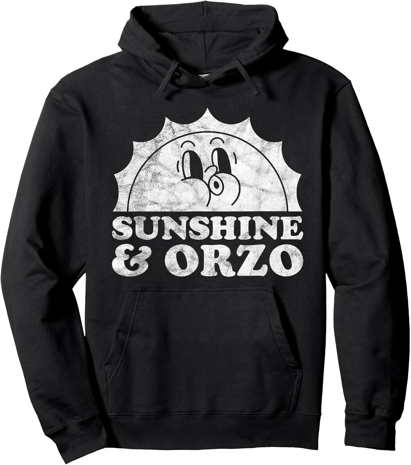 Sunshine and Orzo Retro Vintage Sun Pasta Women Kids Hoodie - Hoodie | Black
