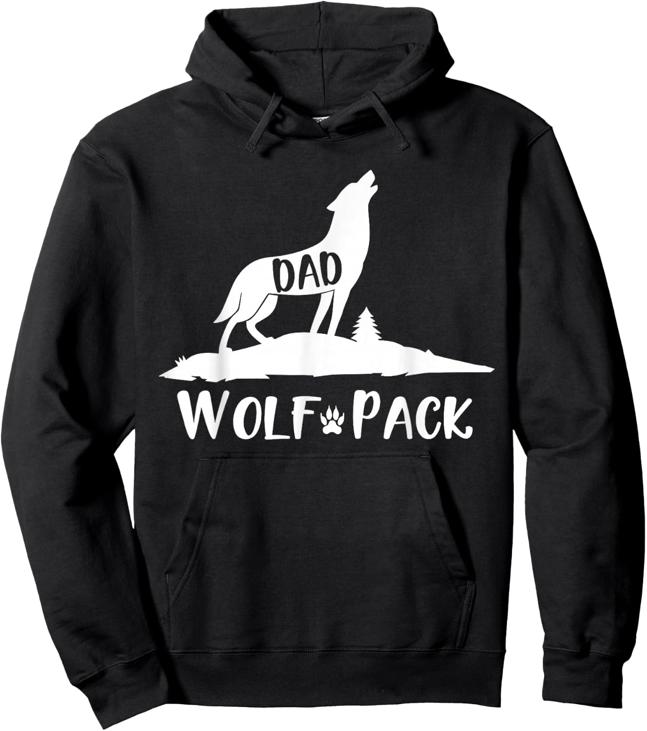 Wolf Pack Matching Family Dad Wolf Wolves Hoodie - Hoodie | Black
