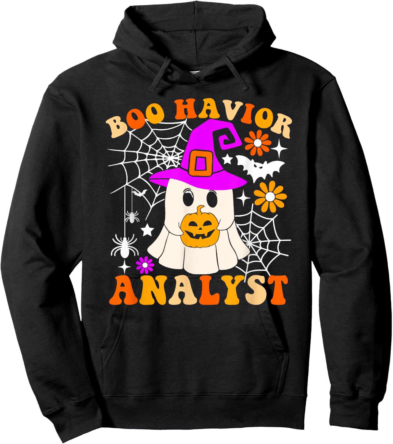 Boo Havior Analyst Funny Ghost Halloween Behavior Therapist Hoodie - Hoodie | Black