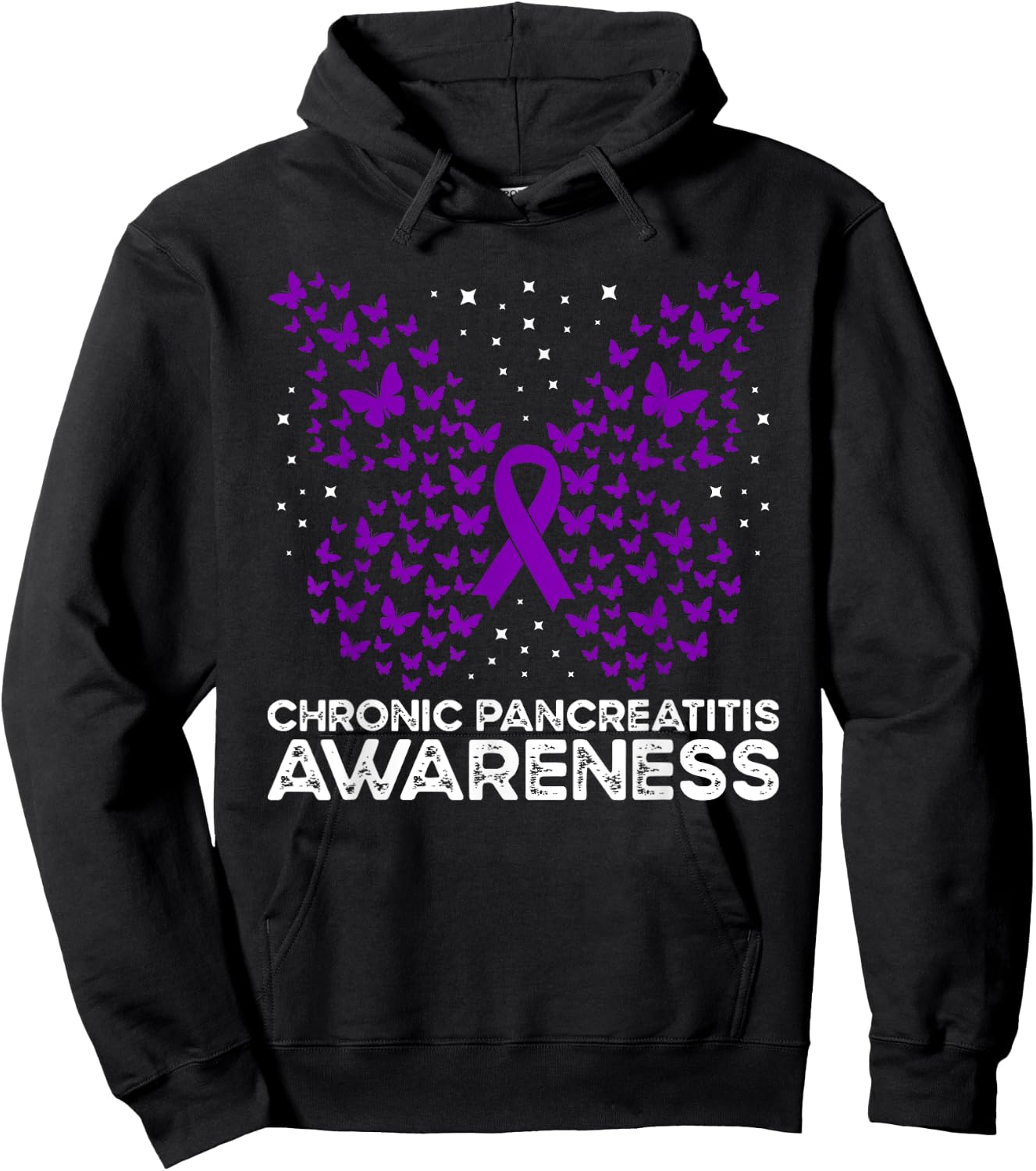 Pancreatitis Awareness Chronic Pancreatitis Butterfly Hoodie - Hoodie | Black