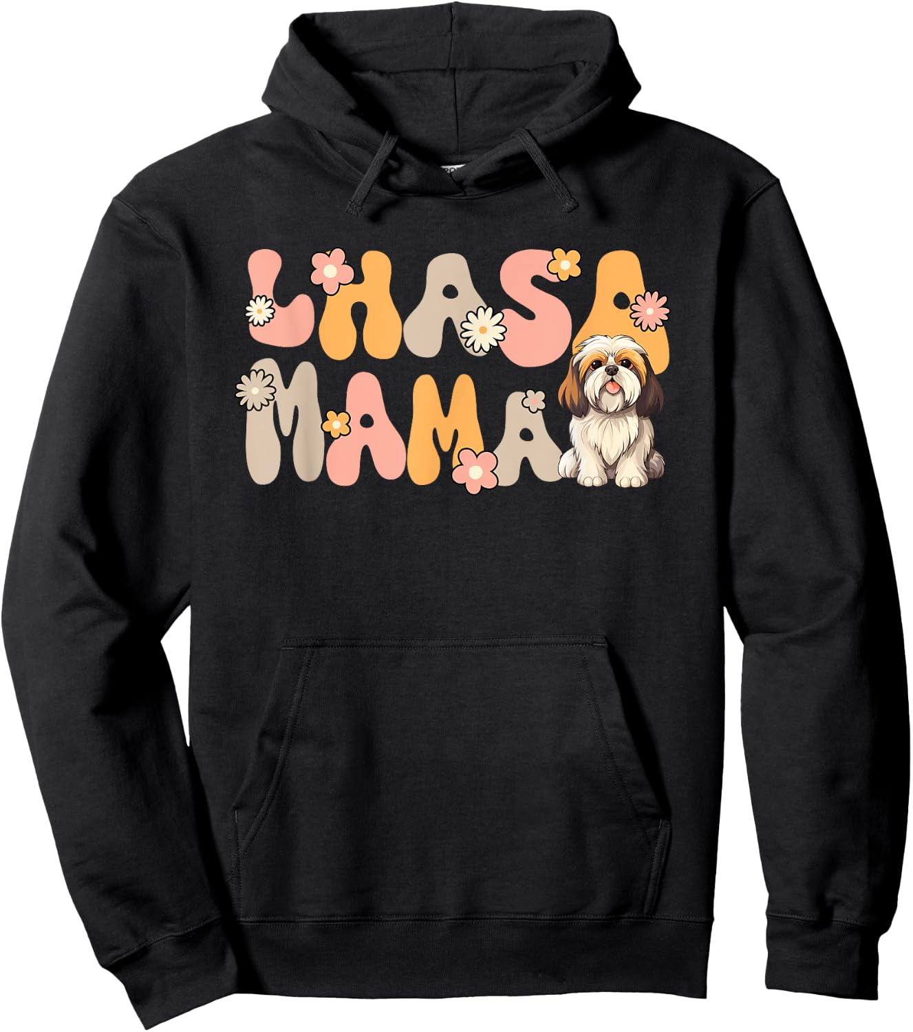 Lhasa Apso Groovy World's Best Lhasa Mama Hoodie - Hoodie | Black