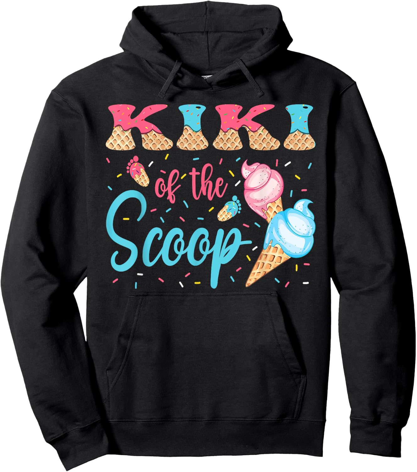 Kiki Of The Scoop Ice Cream Gender Reveal Baby Shower Hoodie - Hoodie | Black