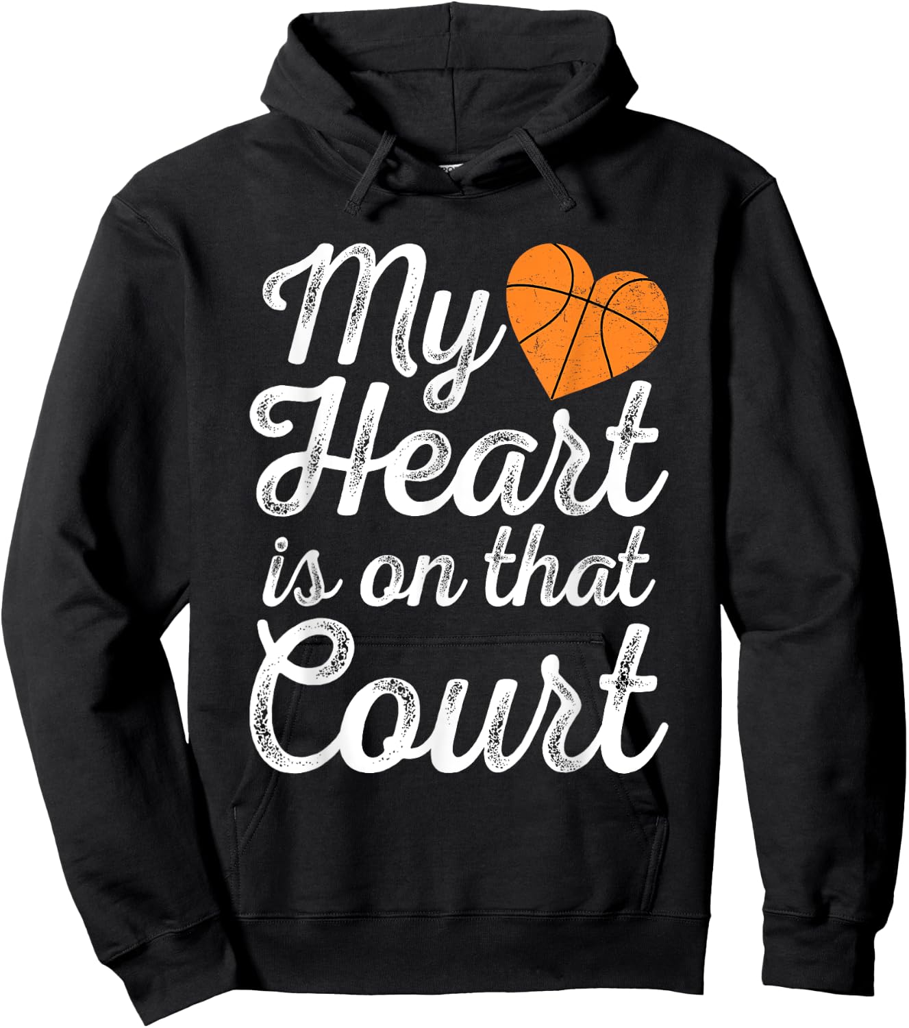 My Heart is on That Court Women Basketball Mom Hoodie - Hoodie | Black