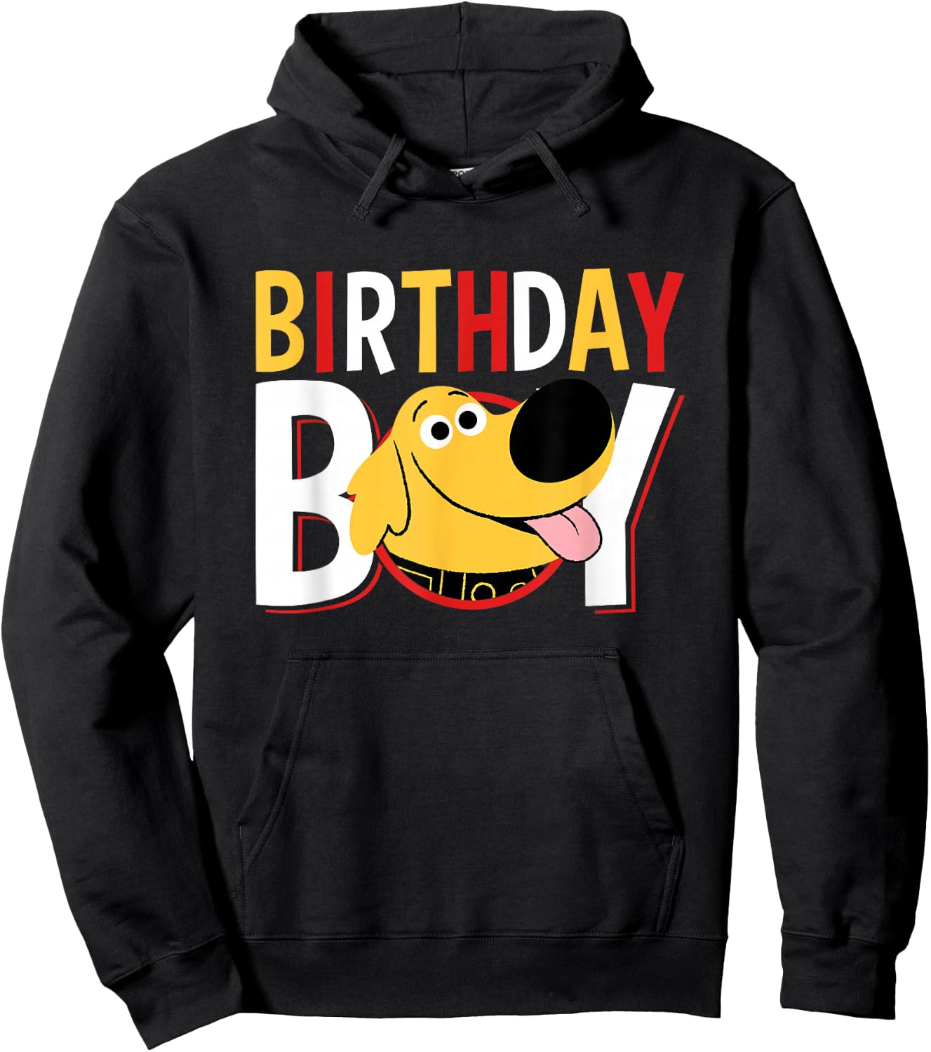 Disney Pixar Up Birthday Boy Cute Dug Big Chest Text Logo Hoodie - Hoodie | Black