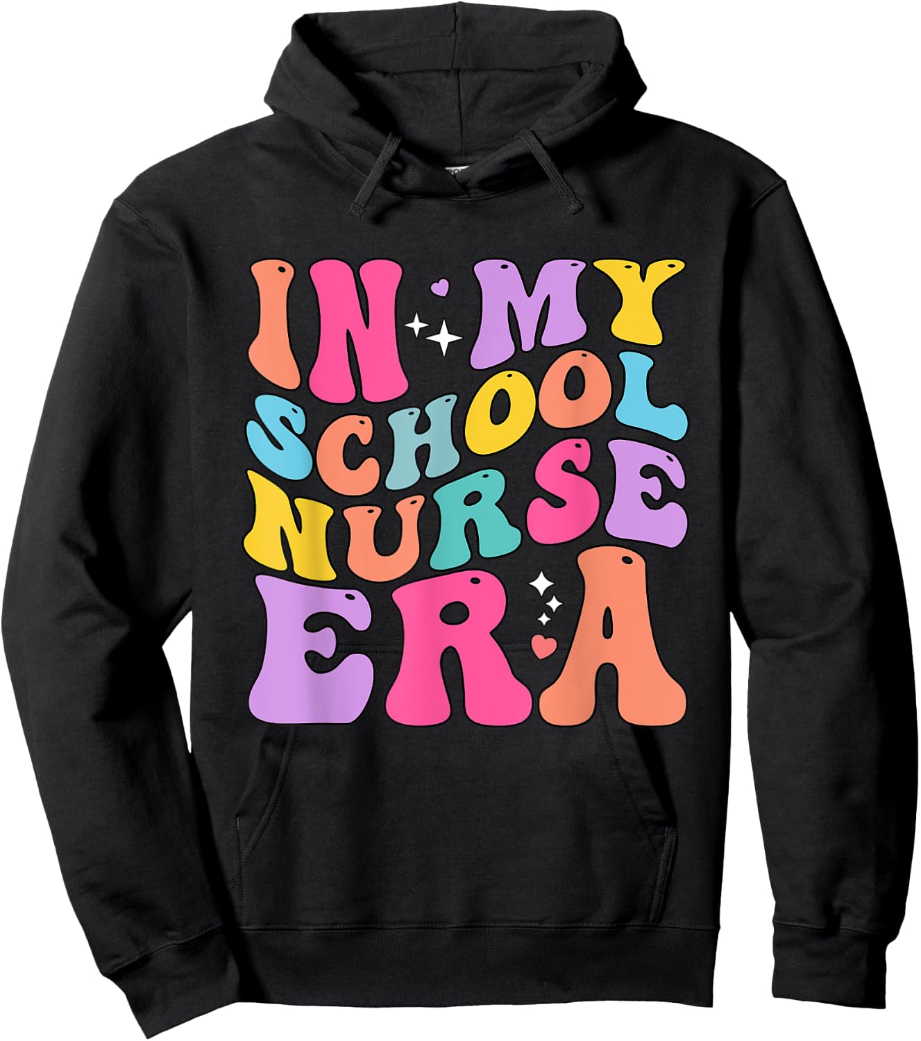 In My School Nurse Era Groovy Back To School Hoodie - Hoodie | Black