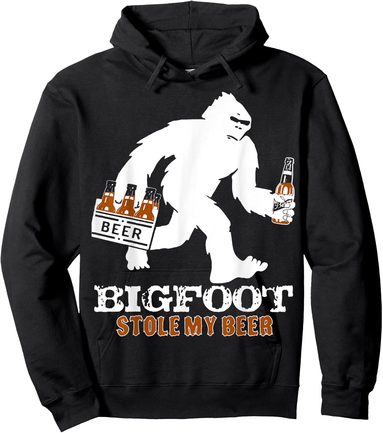 Bigfoot Stole My Beer Shirt Sasquatch Yeti Camping Outdoors Hoodie - Hoodie | Black