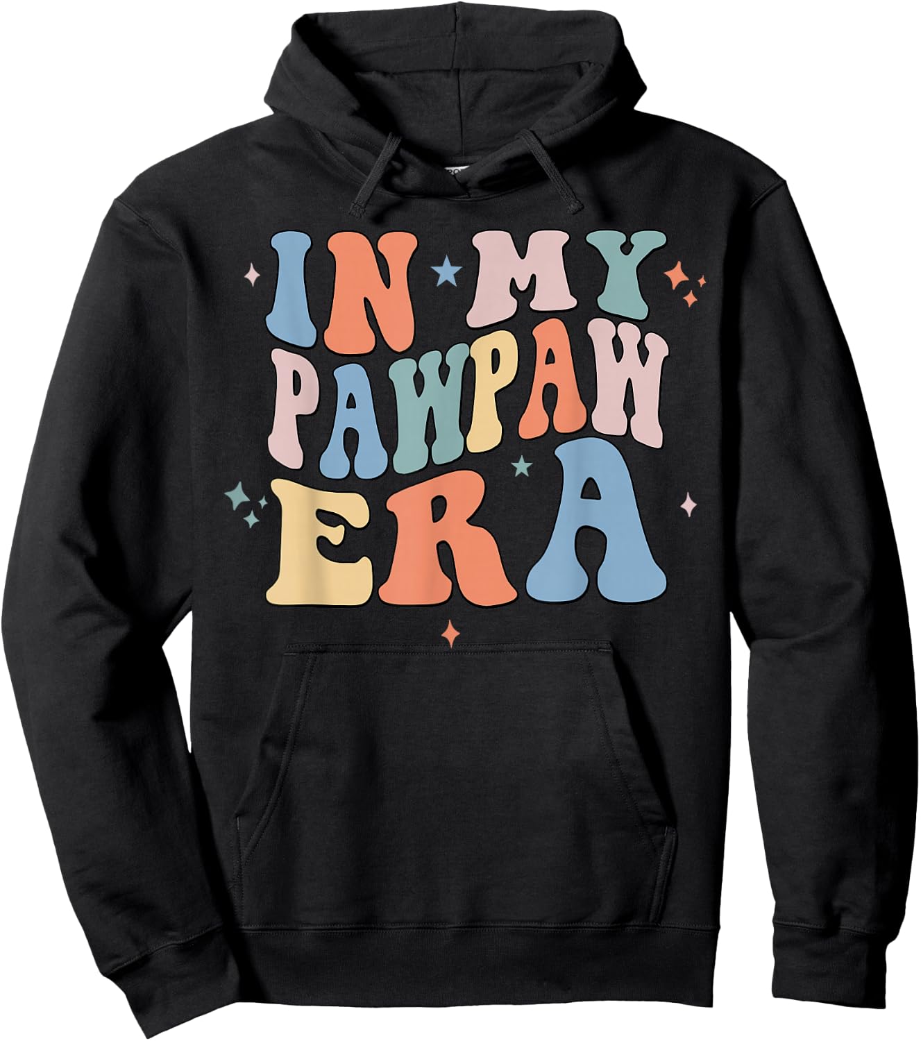 In My Pawpaw Era Retro Groovy Father's Day Hoodie - Hoodie | Black