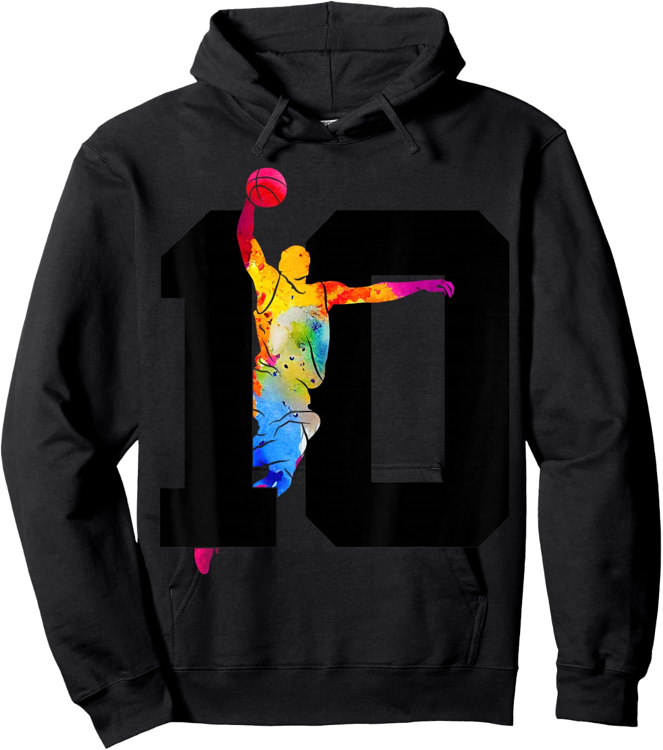 Number 10 Basketball 10th Birthday Hoodie - Hoodie | Black