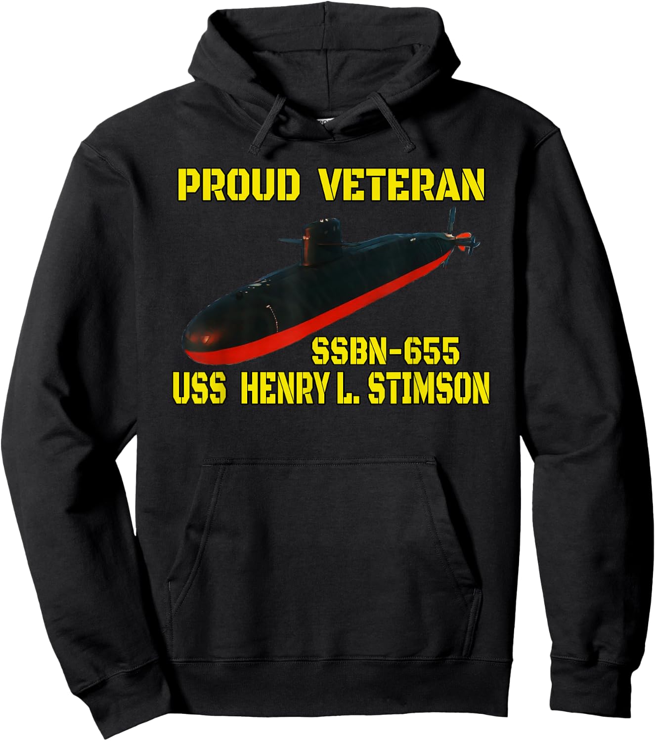 USS Stimson SSBN-655 Submarine Veterans Day Father Grandpa Hoodie - Hoodie | Black