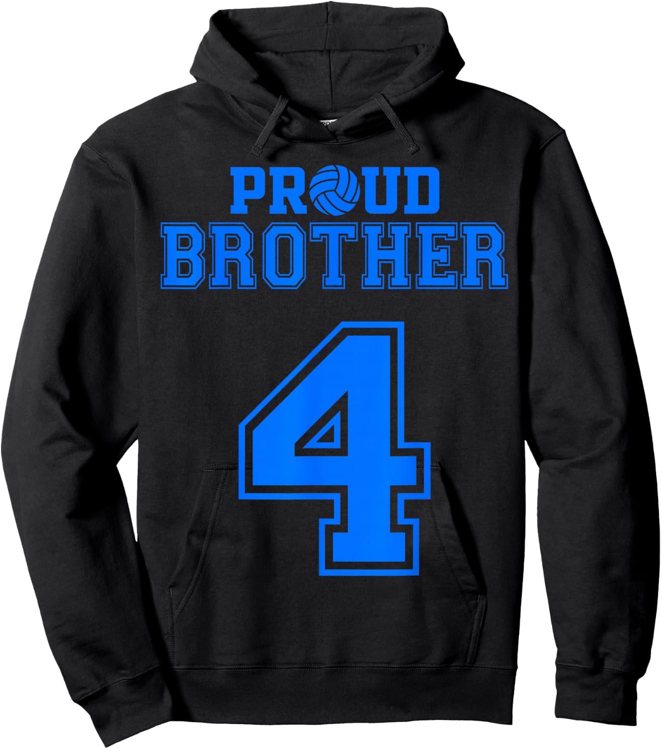 Proud Volleyball Brother Number 4 B Hoodie - Hoodie | Black