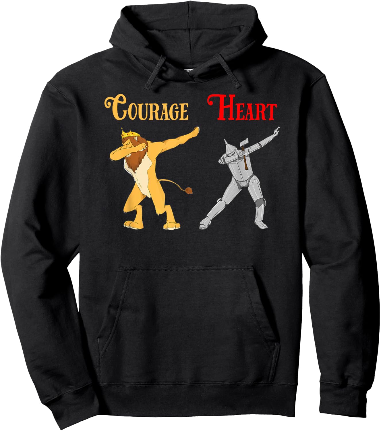 Dabbing Cowardly Lion Courage Tin Man Heart Wizard of Oz Hoodie - Hoodie | Black